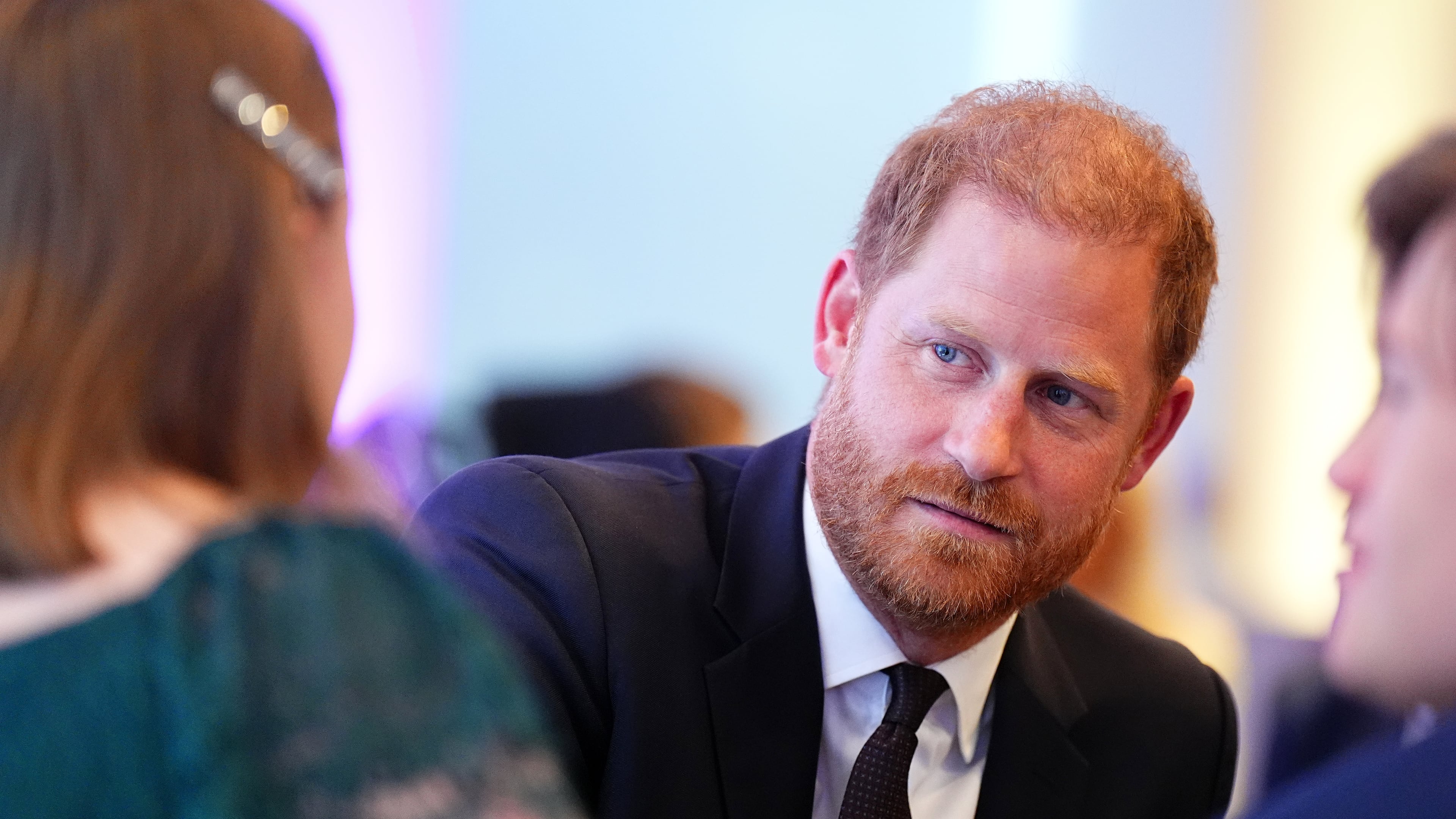 Britain's Prince Harry meets the winner of the Inspirational Young Person 15-18, Rosanna Cornforth-Revill, during the WellChild Awards 2026 in London, Monday, Sept. 21, 2026. (Aaron Chown/Pool Photo via AP)