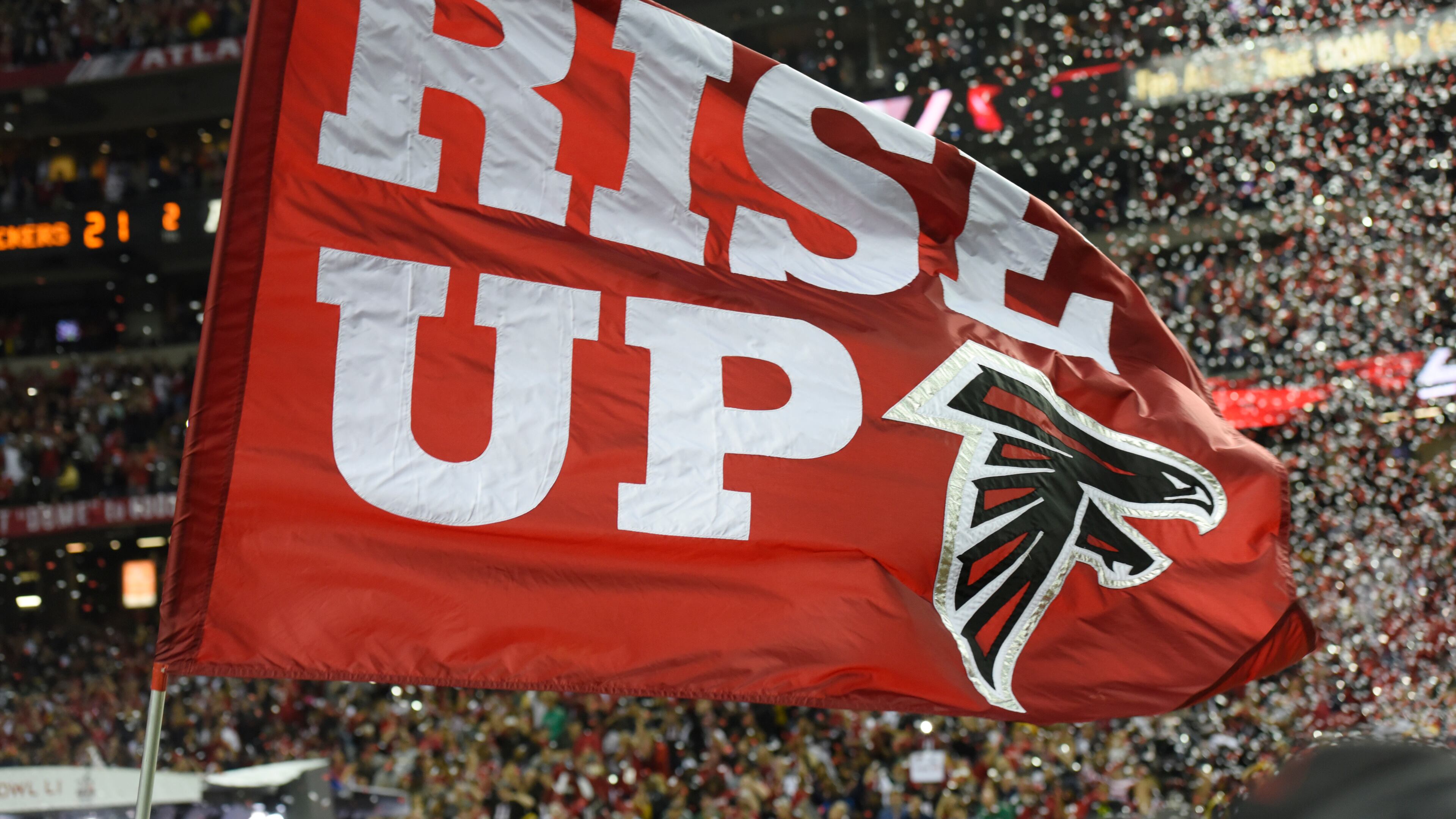 Several Falcons players visited with firemen to thank them for fighting the I-85 blaze. (DAVID BARNES / DAVID.BARNES@AJC.COM)