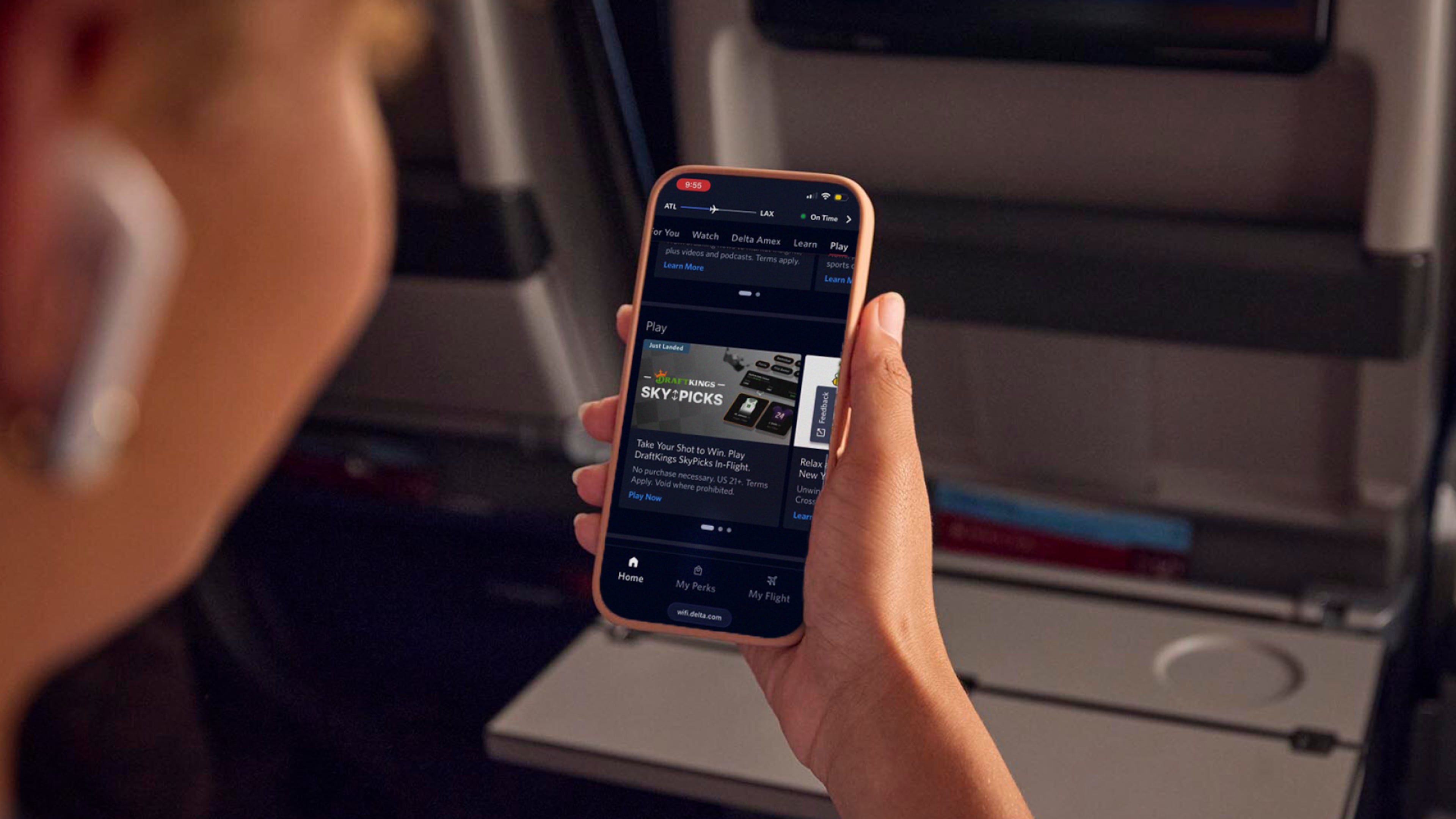 Delta is adding sports predictions to its in-flight entertainment selection. (Courtesy of Delta)