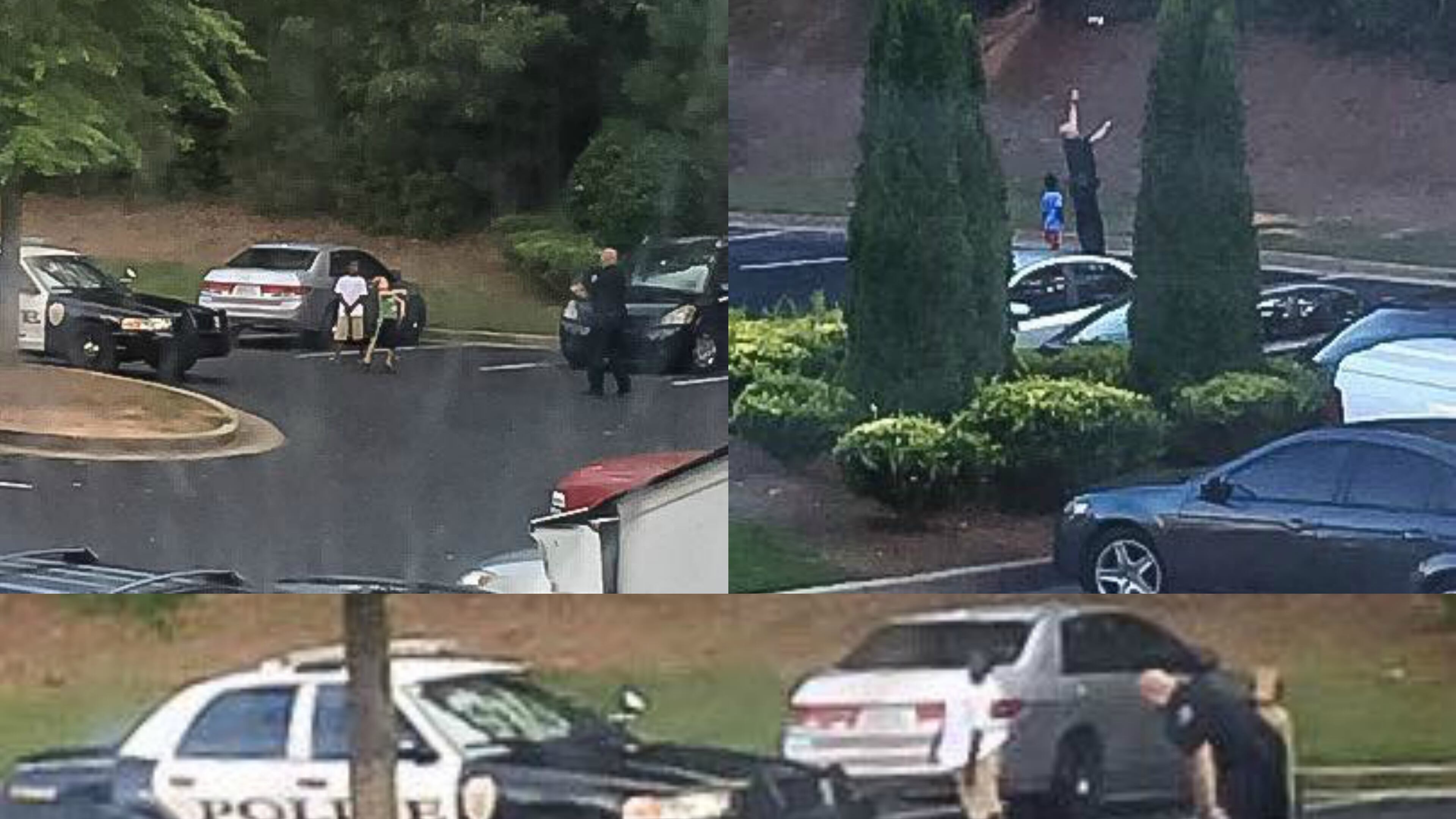 A Kennesaw Police Department officer takes some time to play a little football with the neighborhood kids.