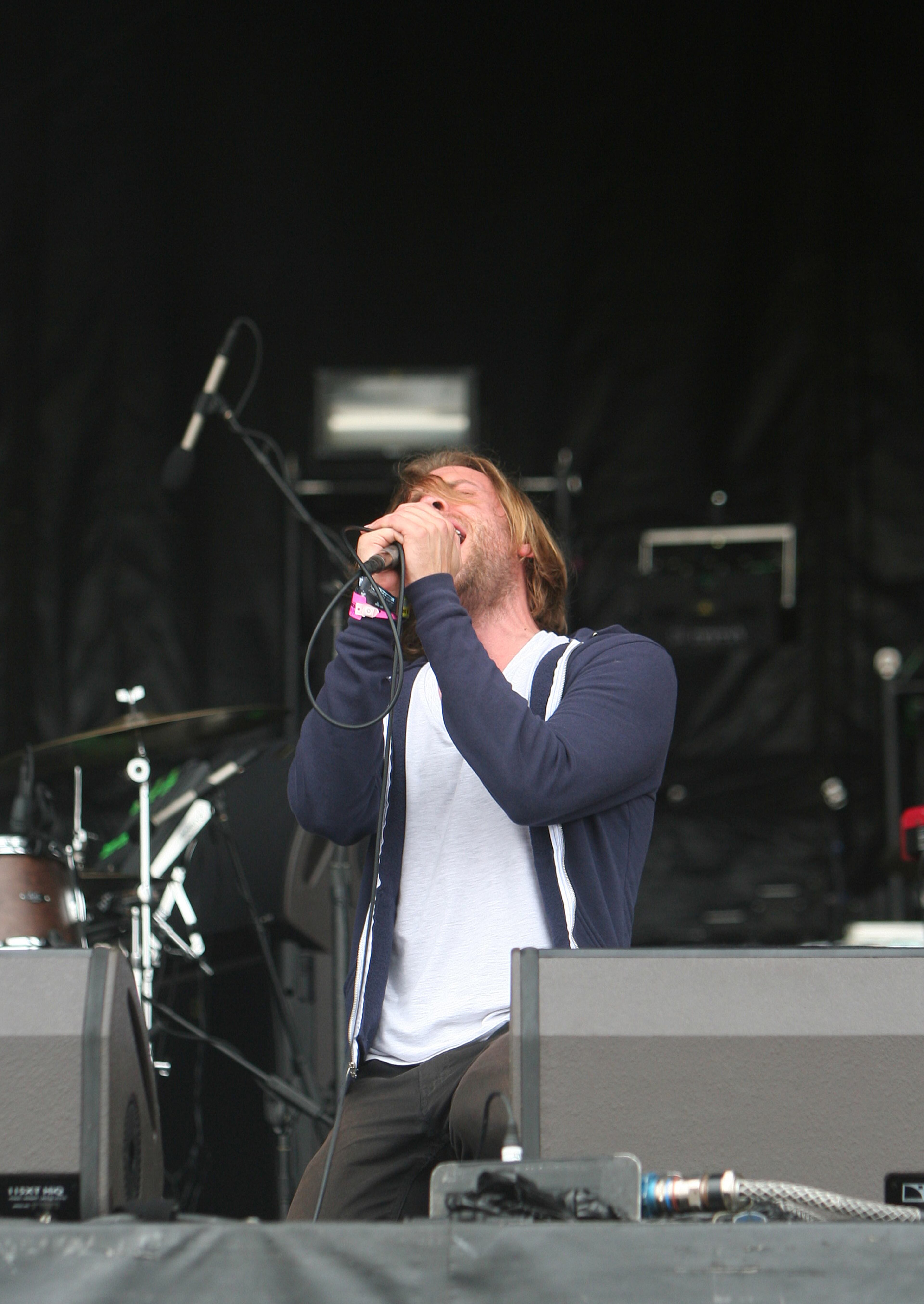 Sean Van Vleet of Empires kneels as he performs at Austin City Limits Music Festival, 10.11.14 MARCIAL GUAJARDO/ROUND ROCK LEADER