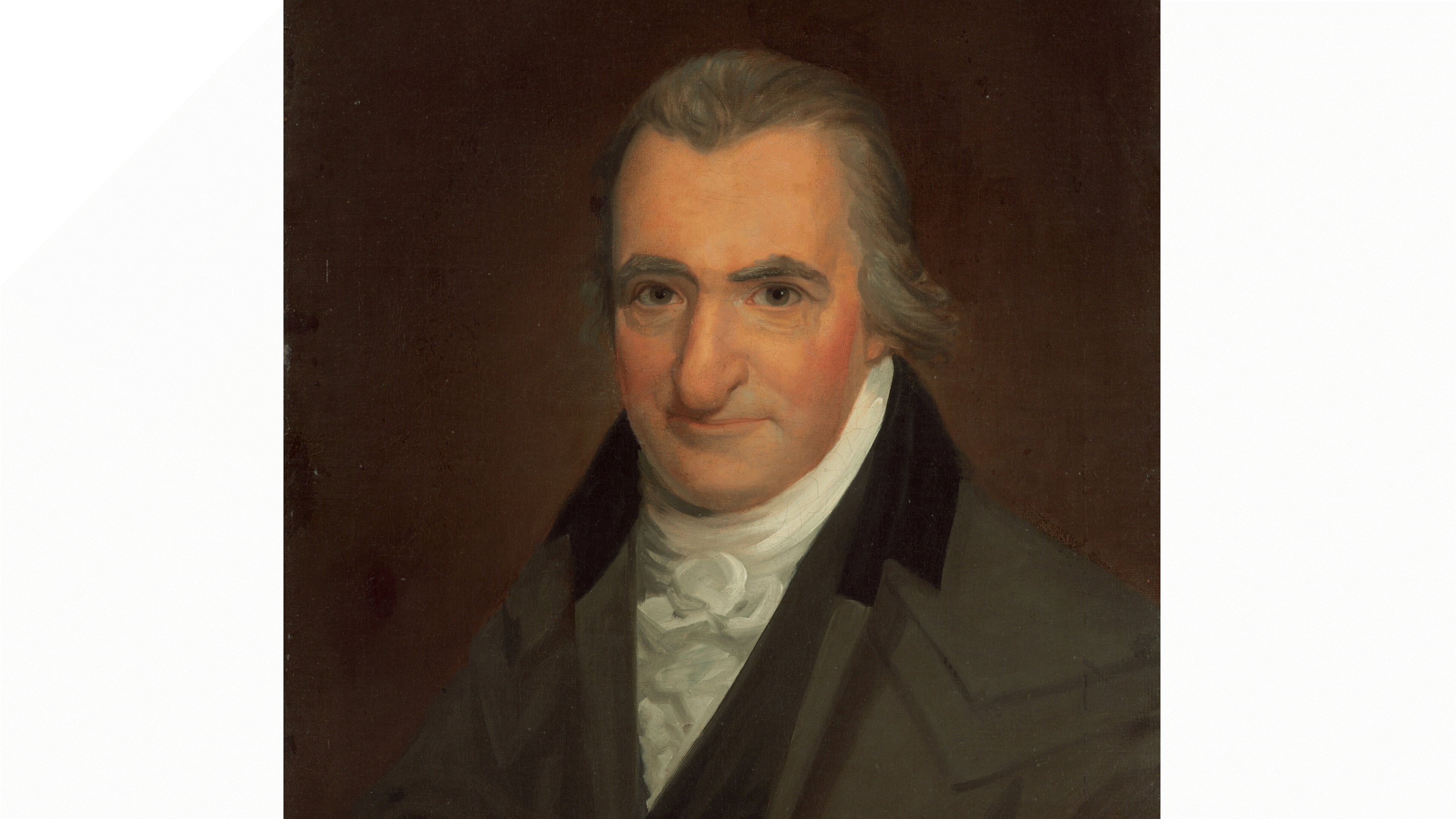 This image provided by the National Gallery of Art shows a painted portrait of American founding-father Thomas Paine by John Wesley Jarvis. (National Gallery of Art via AP)(National Gallery of Art via AP)