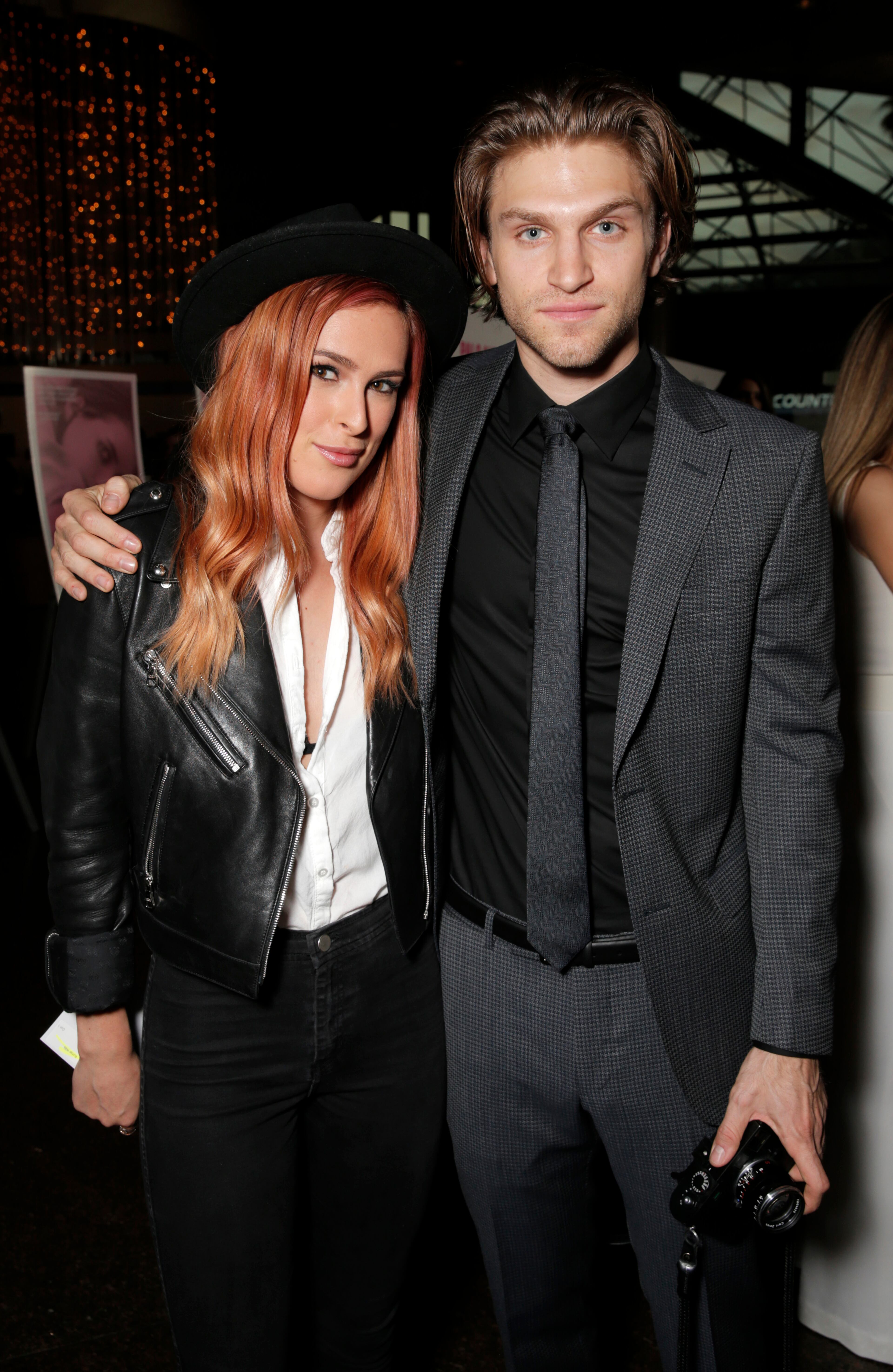 Rumor Willis, left, and Keegan Allen arrive at the premiere of "Palo Alto" at the DGA Theater on Monday, May 5, 2014, in Los Angeles. (Photo by Todd Williamson/Invision/AP)