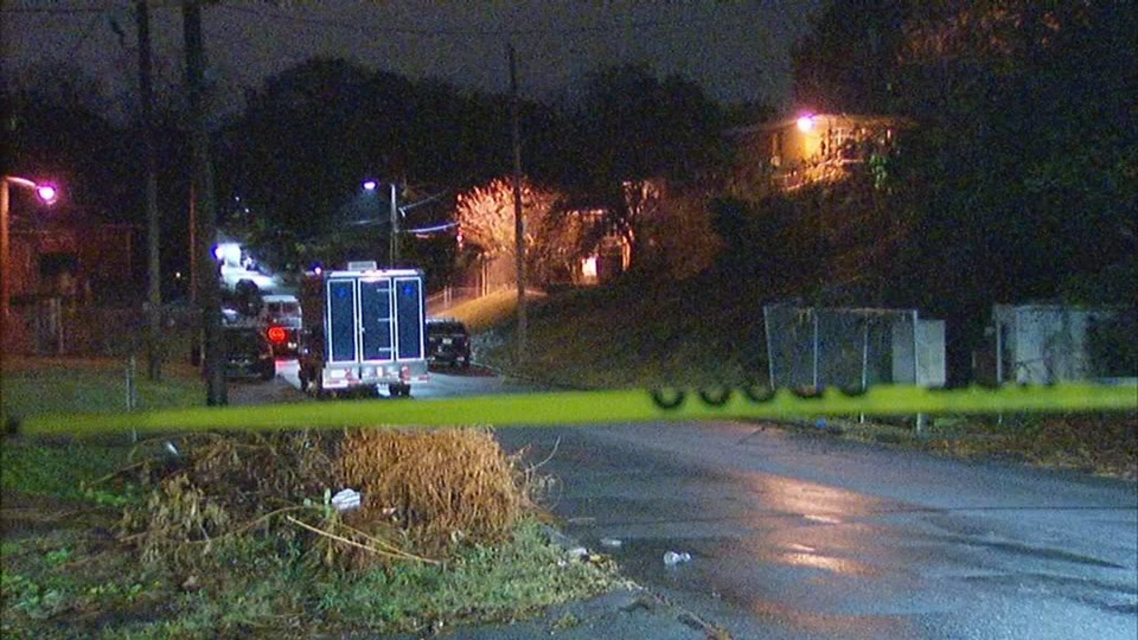 A fatal shooting happened about 9 p.m. Saturday in the 600 block of Oliver Street in Atlanta. (Credit: Channel 2 Action News)