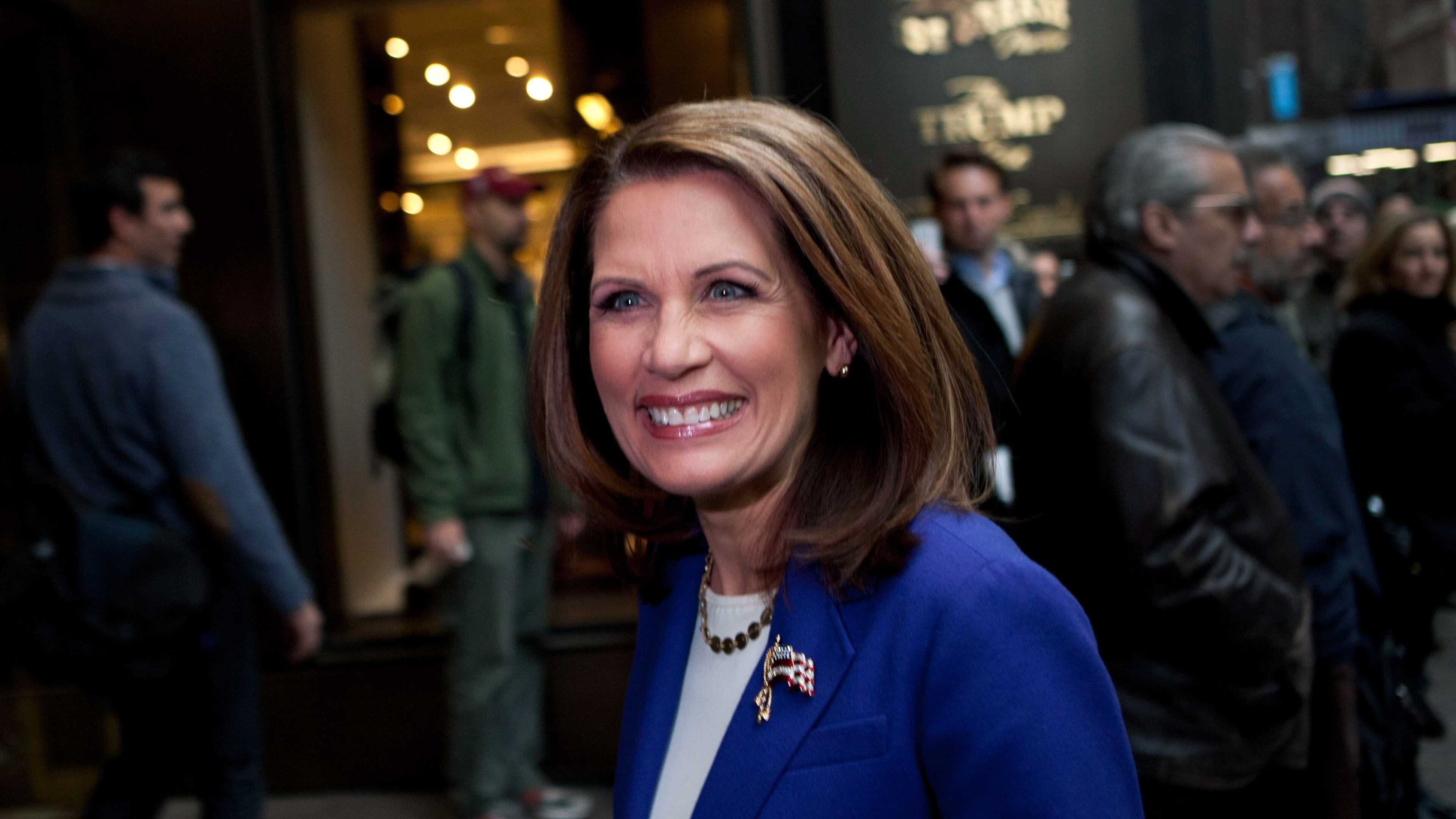 Republican presidential candidate U.S. Rep Michele Bachmann (R-MN) arrives for a meeting with Donald Trump as she enters Trump Tower on 5th Avenue on November 21, 2011 in New York City. (Photo by Andrew Burton/Getty Images)
