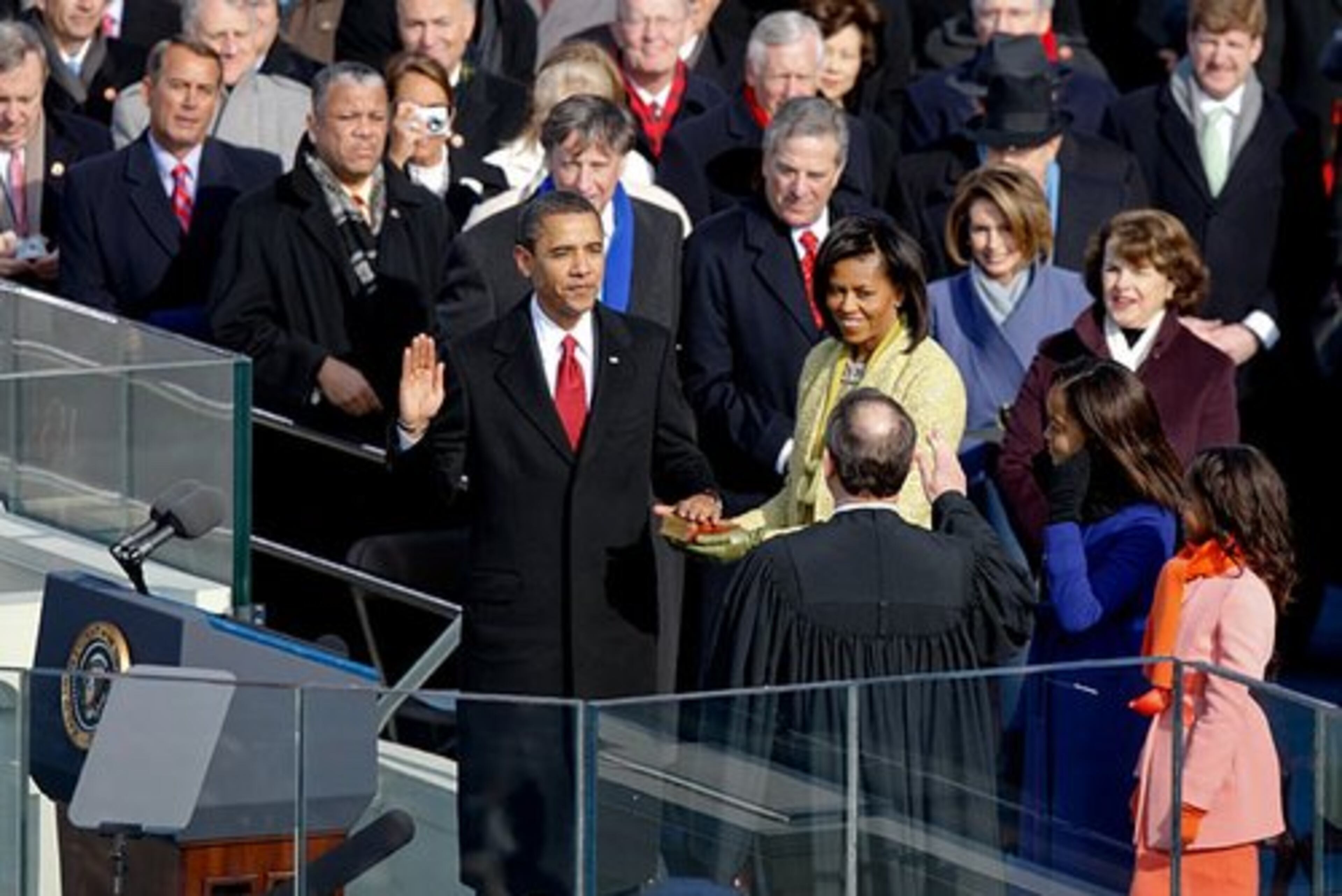 Obama is sworn in as the president of the United States.