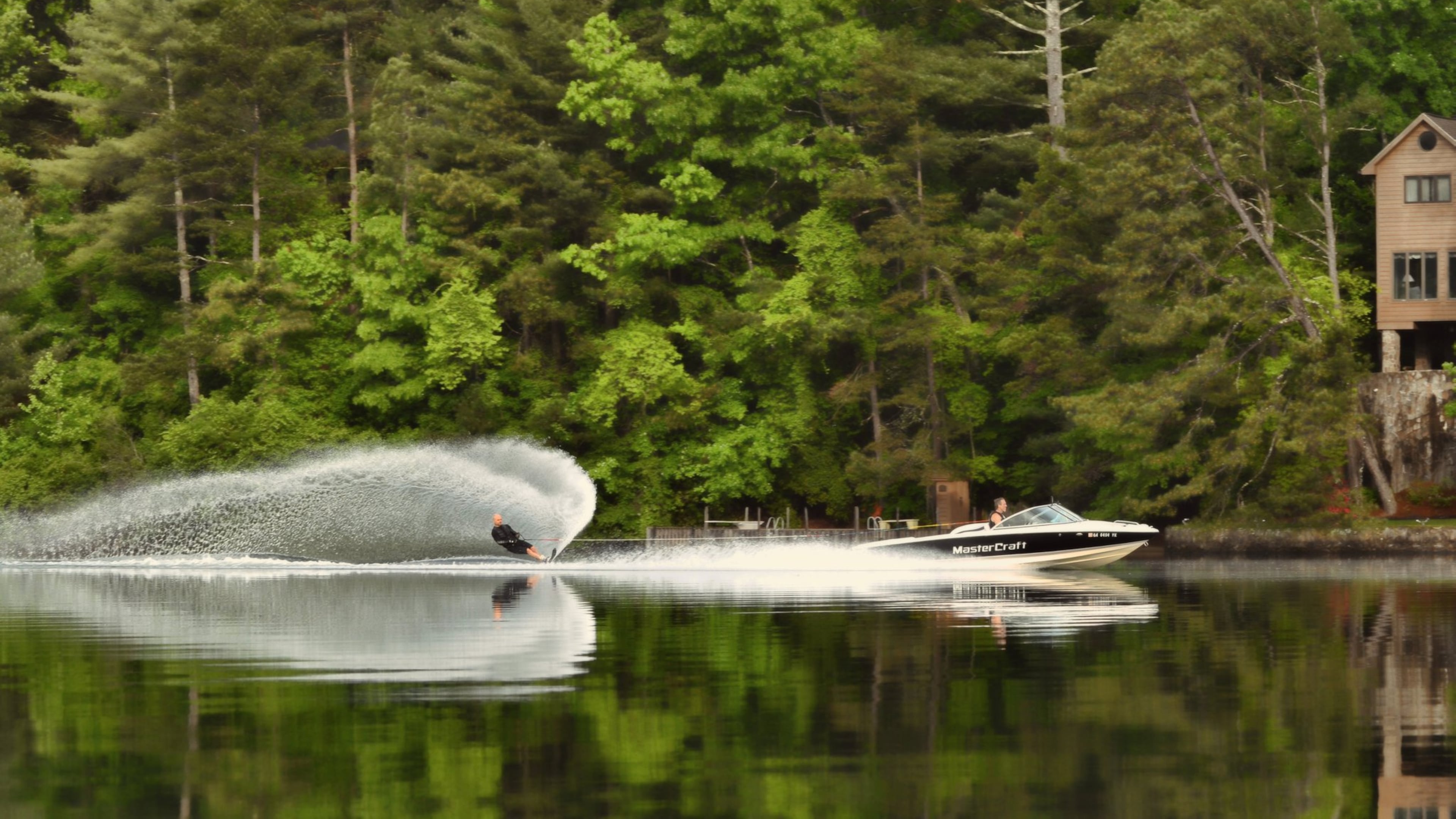 A water skier on Lake Rabun. Georgia Power is reminding lease-holders along that lake and others that they are not supposed to rent out their properties. (Photo by Lynn Scarborough)
