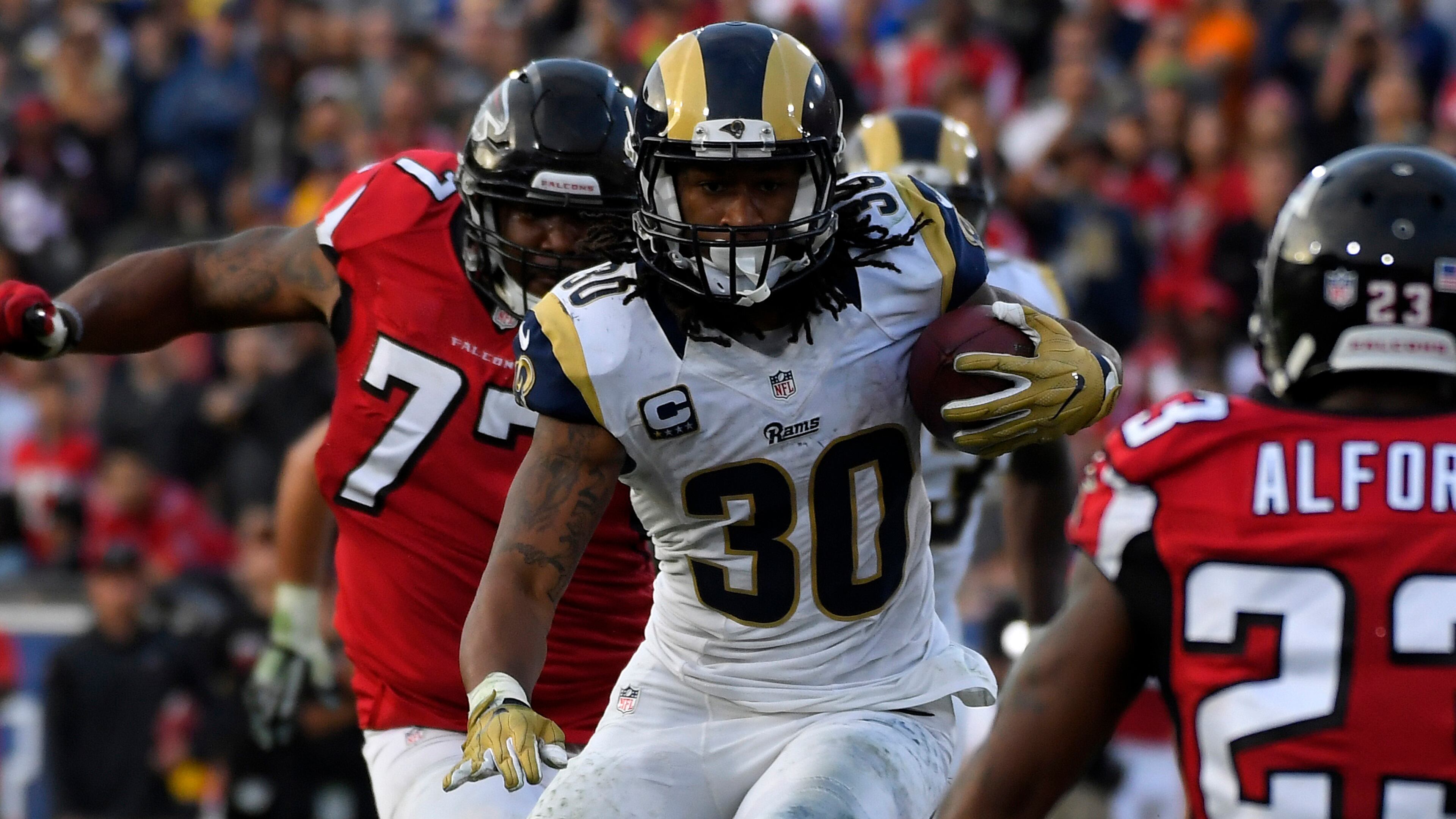 Los Angeles Rams running back Todd Gurley had 16 carries for 61 yards in loss to Falcons.