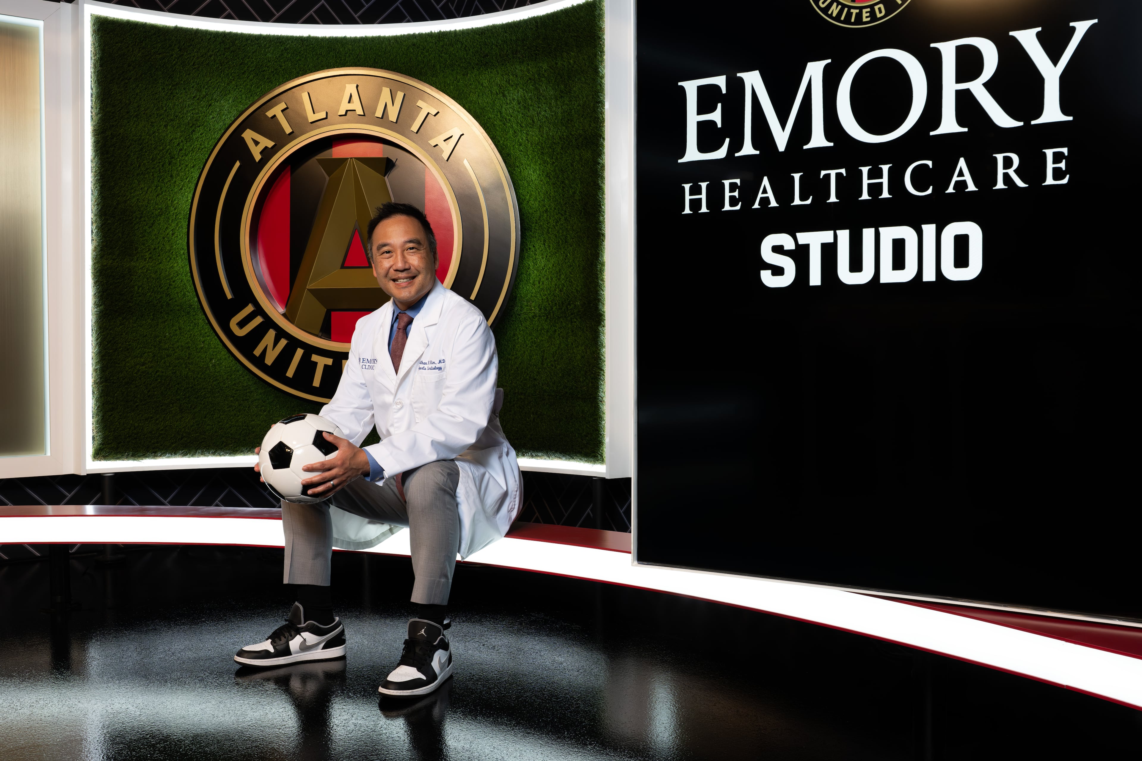 Dr. Jonathan Kim serves as team cardiologist for Atlanta United and several other professional sports teams in Atlanta. (Courtesy of Daniel Varnado/Emory Healthcare)