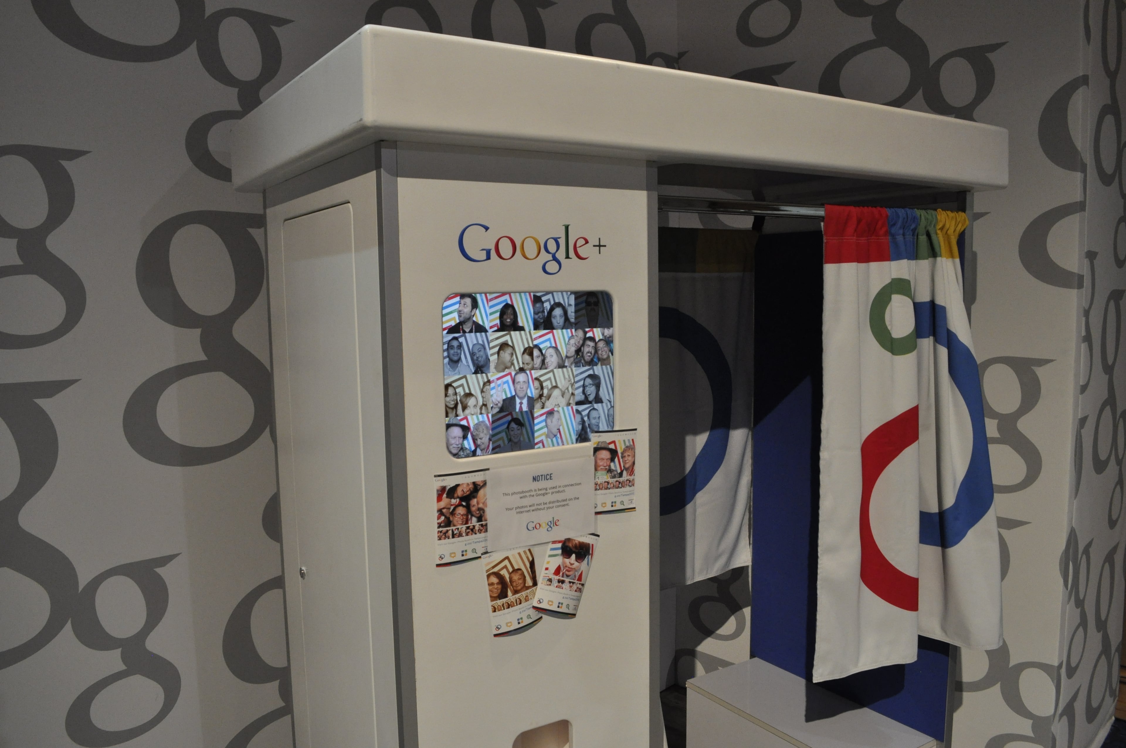 Get your picture taken in the Google+ photo booth.