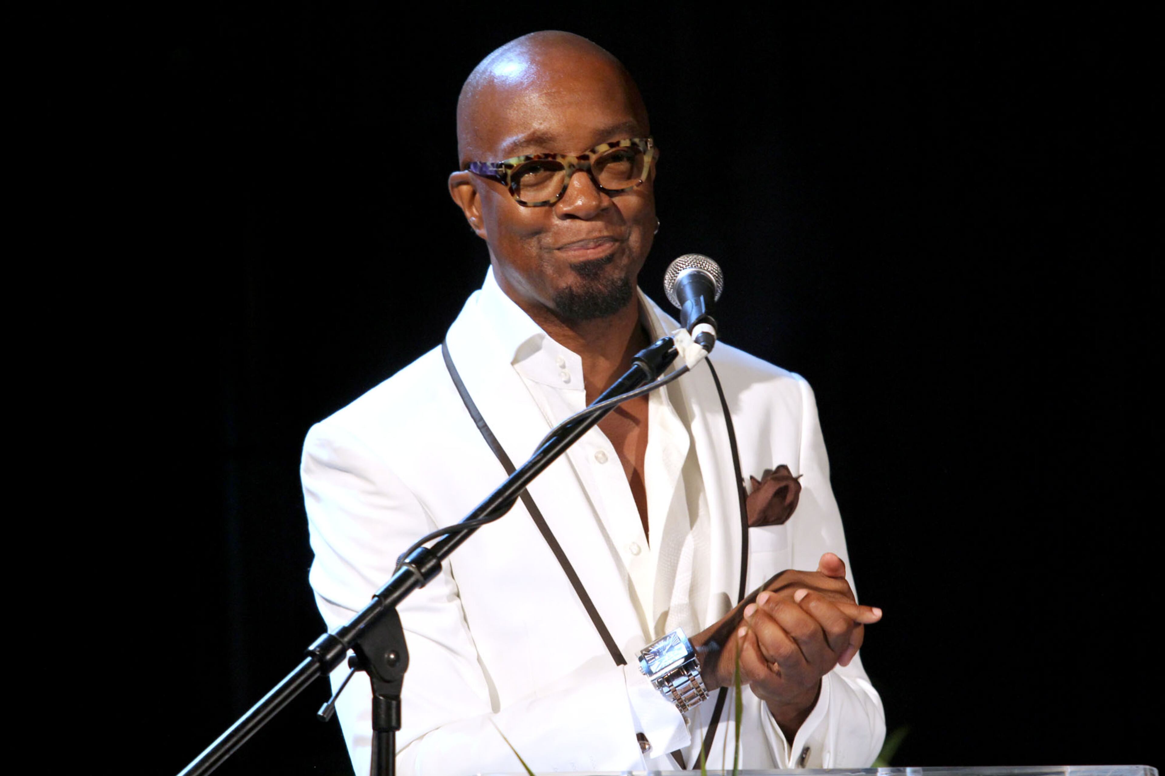 Master of ceremonies, comedienne Jonathan Slocum, hosts the final night of the Miss National Black College Alumni Hall of Fame program on Saturday at the Hyatt Regency downtown Atlanta.