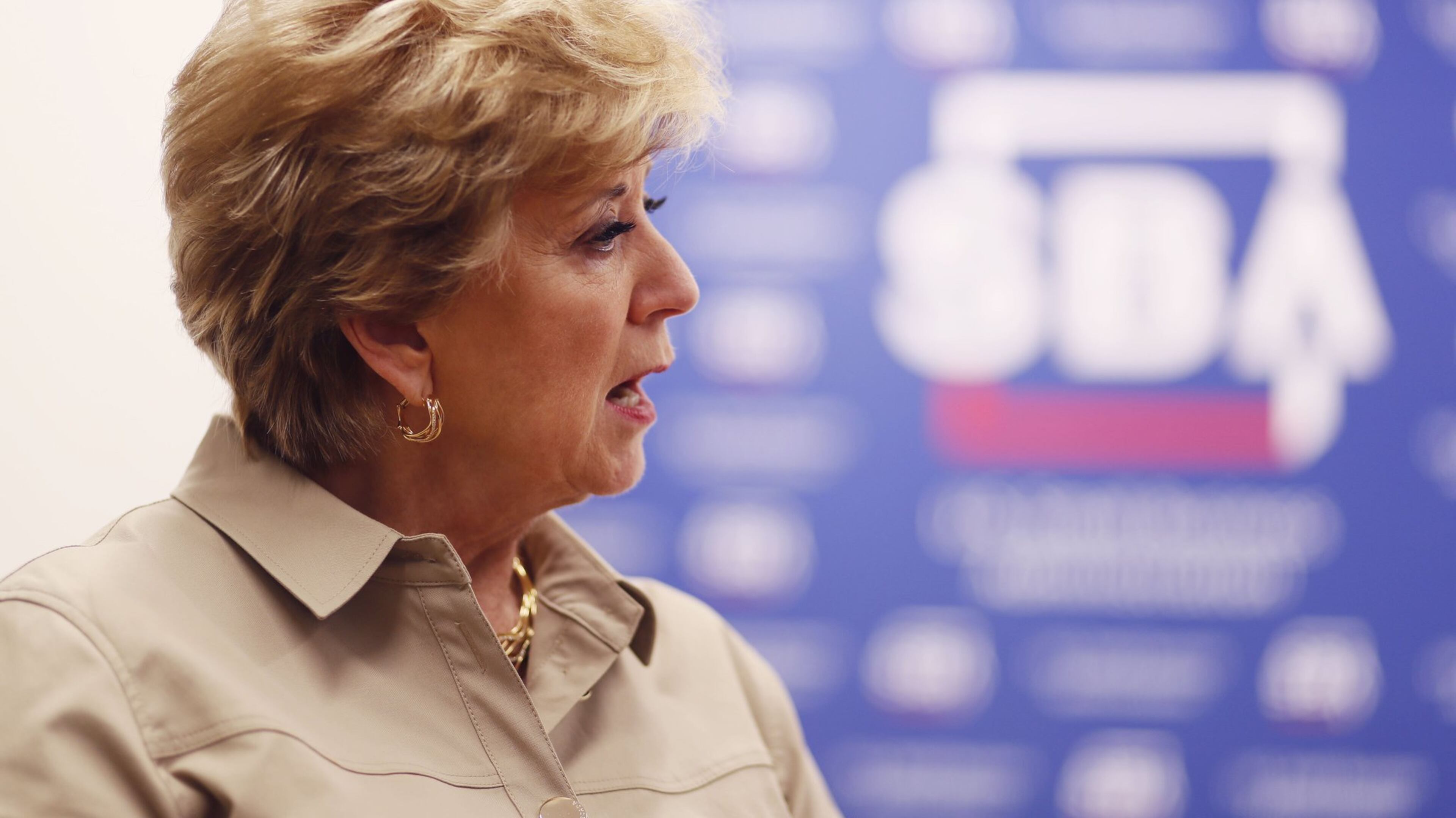 Linda McMahon, once CEO of World Wrestling, is the chief of the Small Business Administration. She visited Catmedia, a small business in Tucker. Bob Andres / bandres@ajc.com