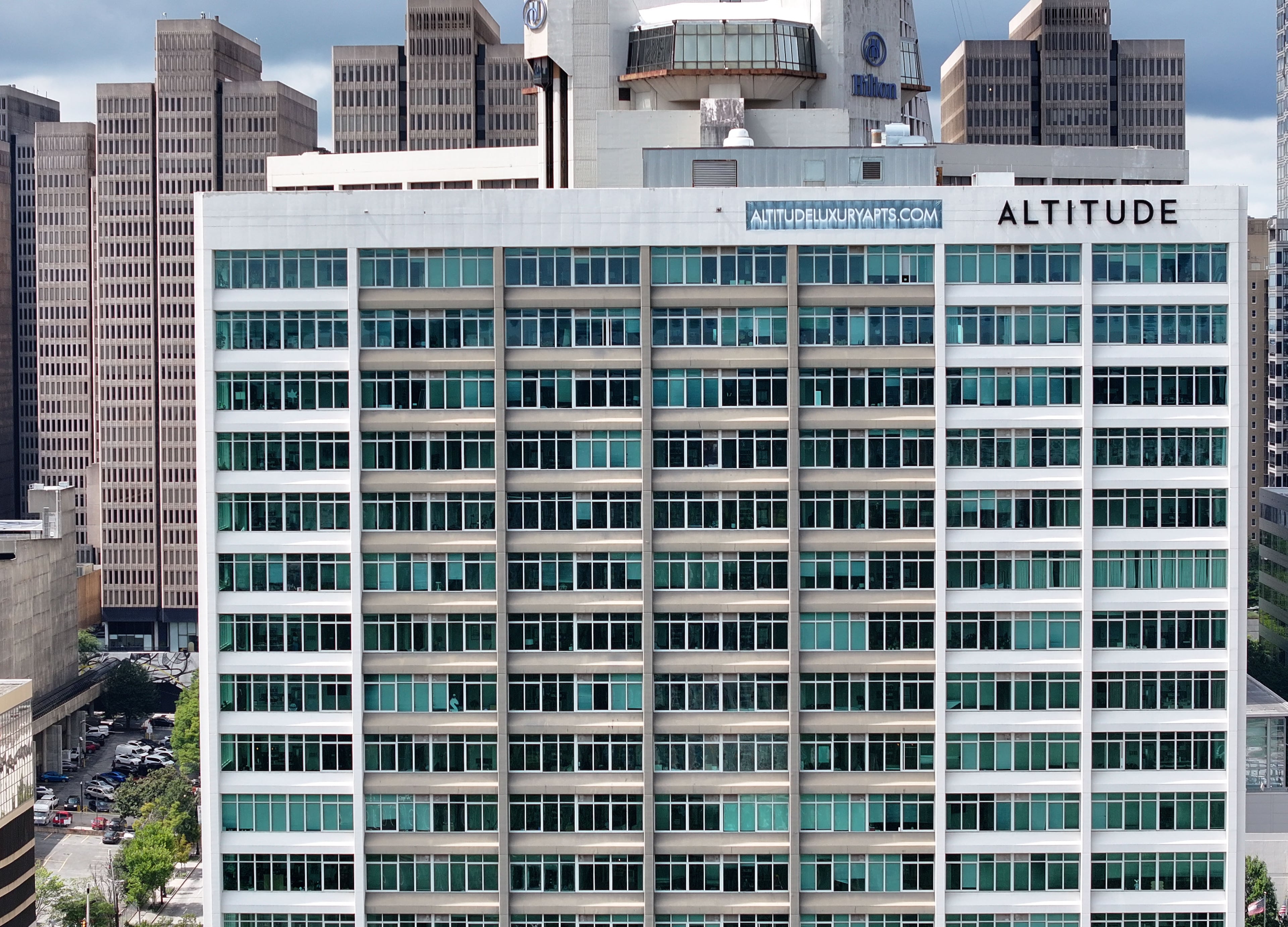 Exterior view of 250 Piedmont Ave. NE, home to Altitude Apartments, a former office-to-residential conversion project, on Wednesday, Sept. 23, 2026, in Atlanta. (Hyosub Shin/AJC)
