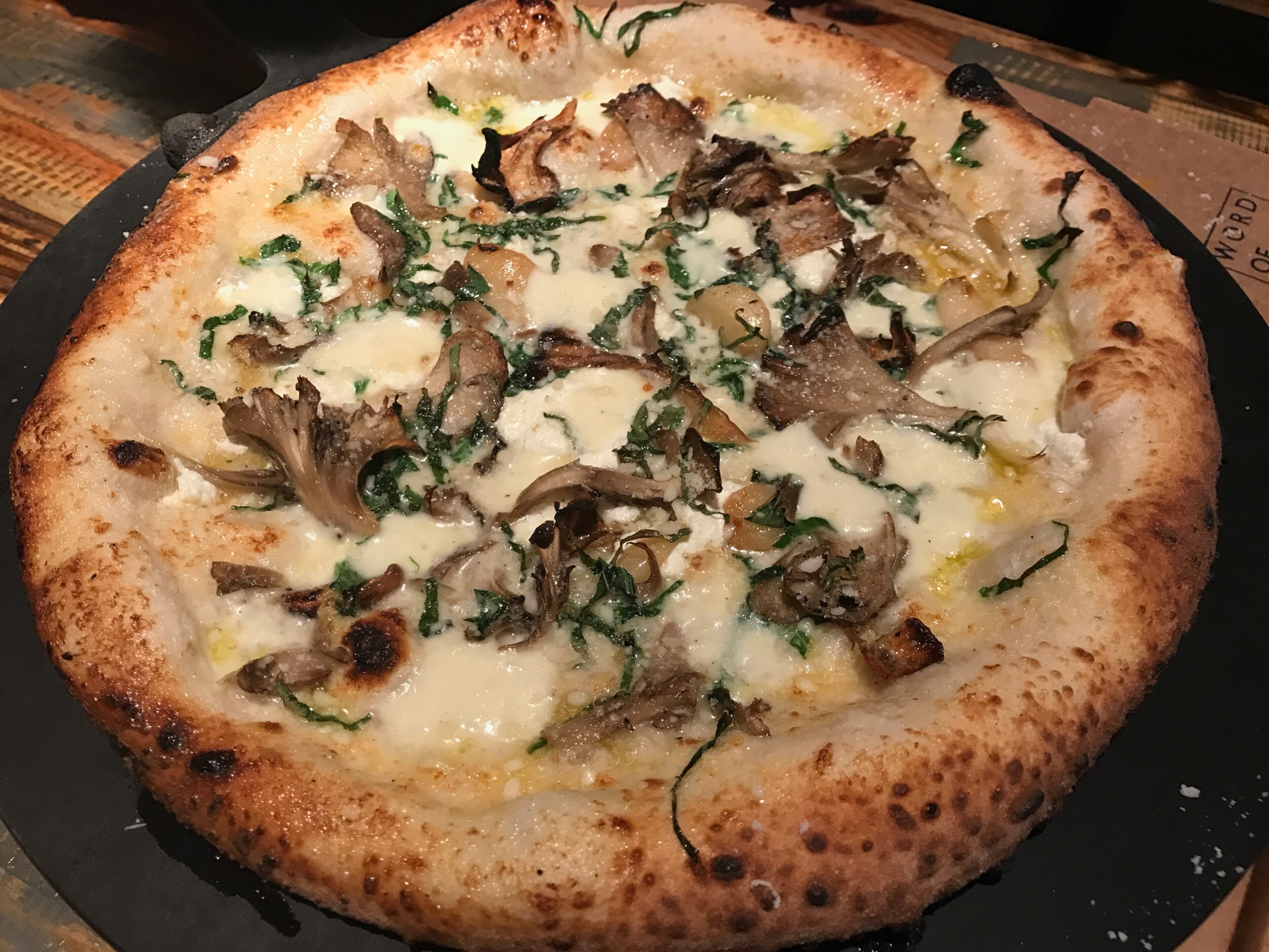 Maitake pizza at Vero. Photo courtesy of Word of Mouth Restaurant Group