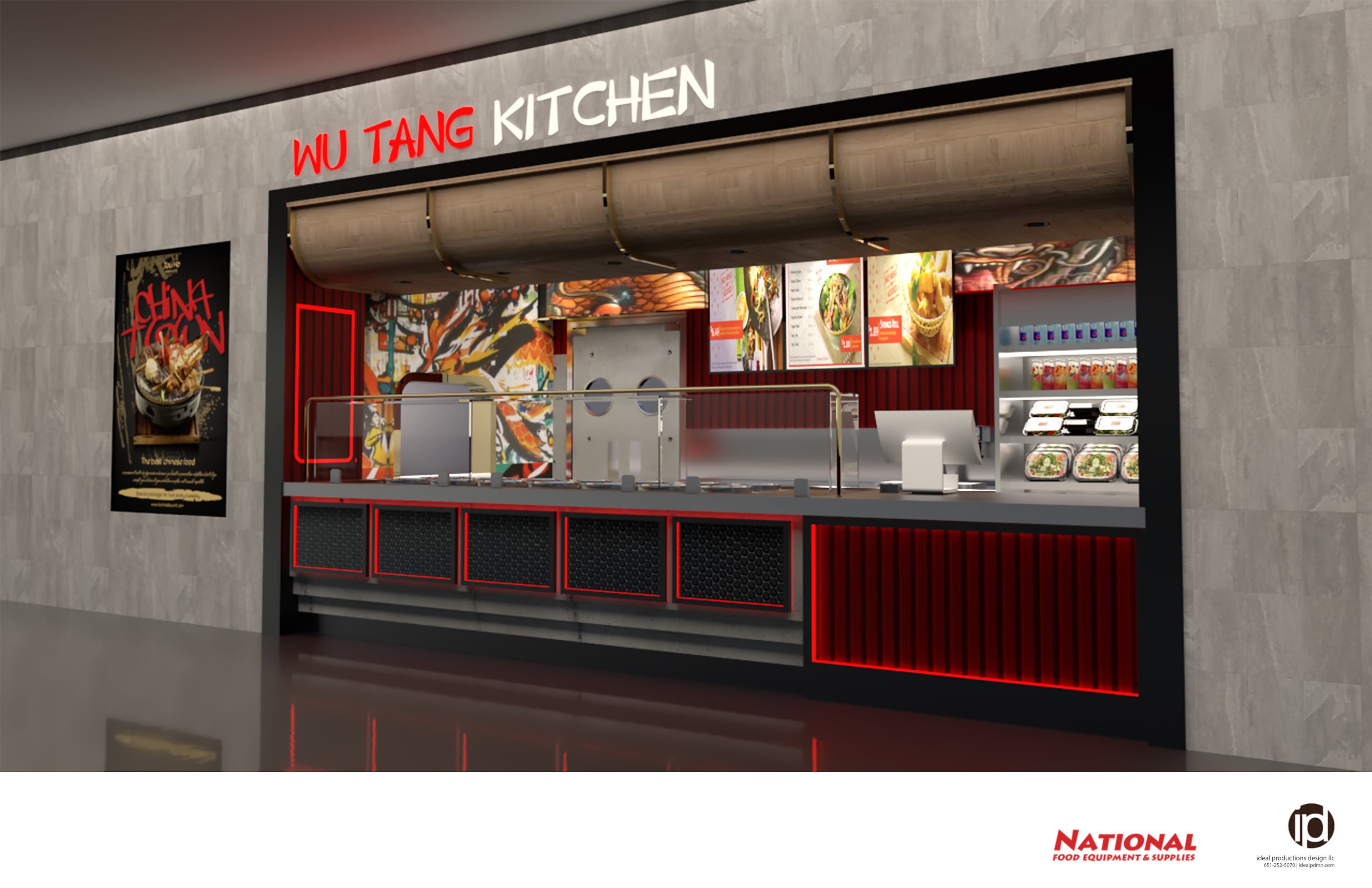 Proposed renderings for the new Asian-Soul fusion concept set to open at the airport in December, grown from a pop-up concept by Chefs Maximilian Hines and Jason McClure. (Courtesy of H&H Hospitality)