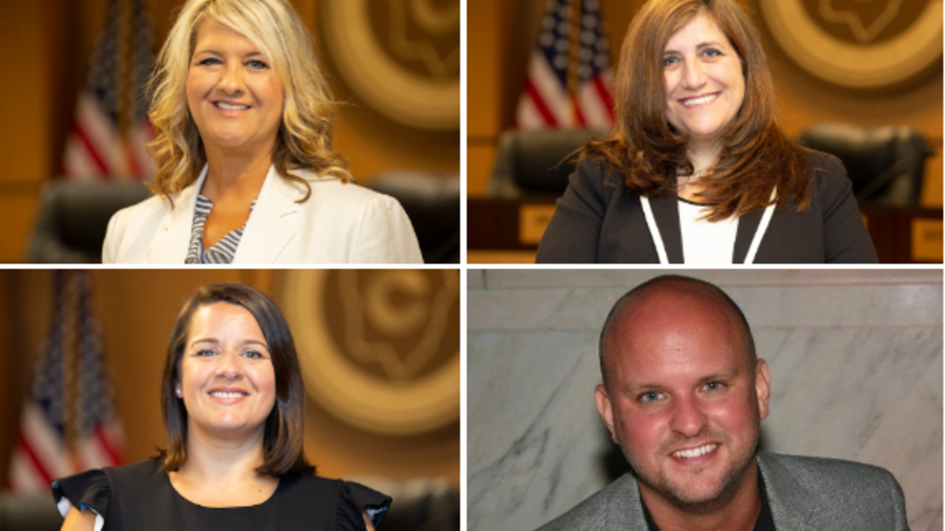 Here are the new Cobb County School District principals for the 2018-2019 year, clockwise starting in the upper left: Laura Meyer of Nickajack Elementary, Donna Long of Shallowford Falls Elementary, Adam Hill of Dickerson Middle and Maria Clark of East Side Elementary.