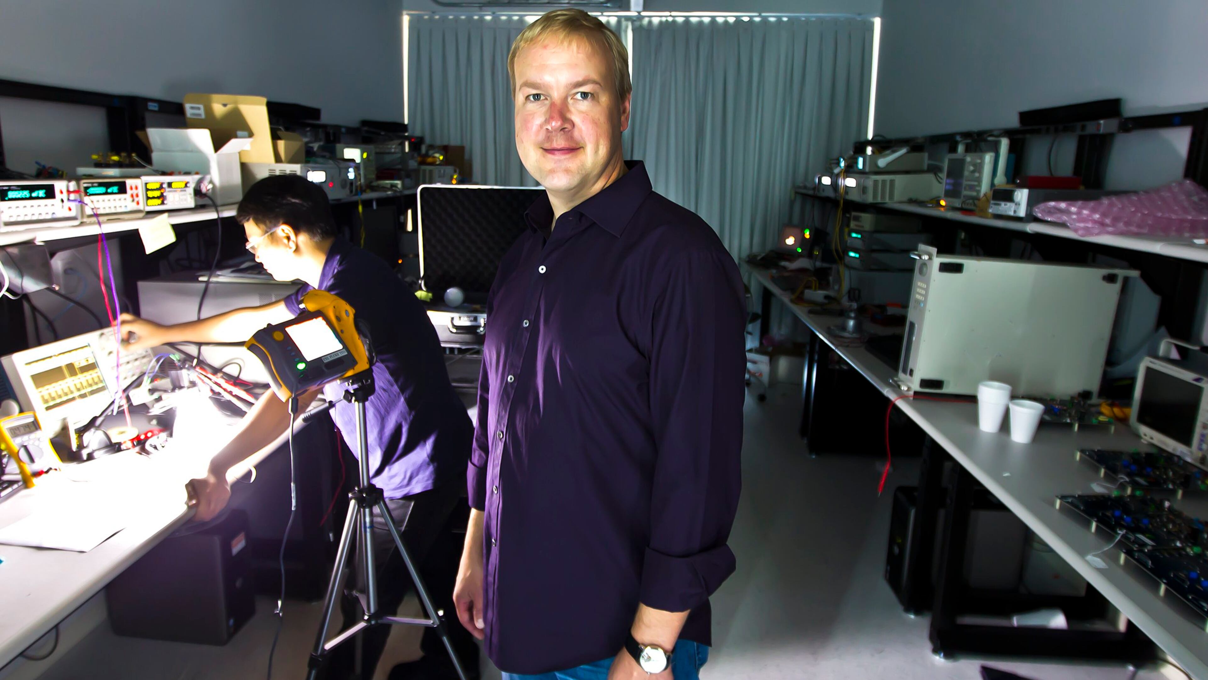 Ricardo B. Brazziell/American-Statesman 8/28/12 Cirrus Logic CEO Jason Rhodes poses at the downtown Austin, Texas headquarters on Tuesday, Aug.28, 2012.