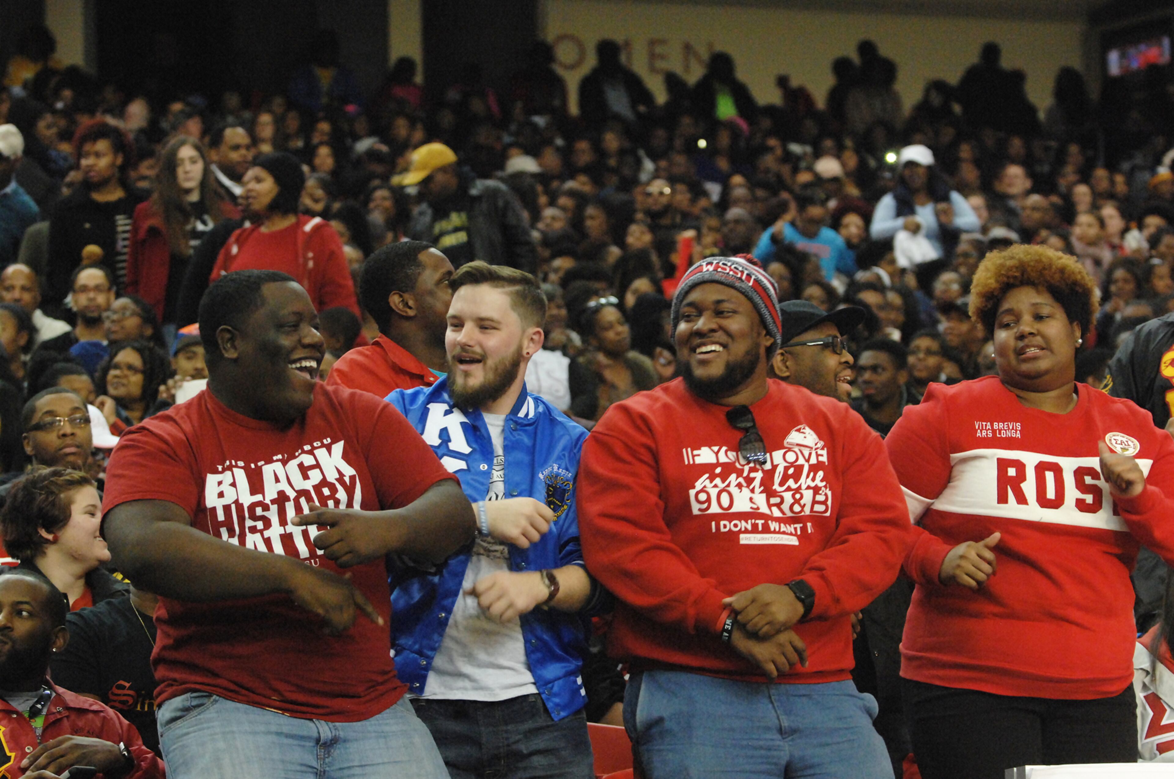 012817 Jeremy Lea (from left to right), Gareth Tomberlin, Charles Hood and Letisha Anderson enjoy the performance of the bands. Battle of the Bands at the Georgia Dome in Atlanta.
W.A. Bridges Jr. special