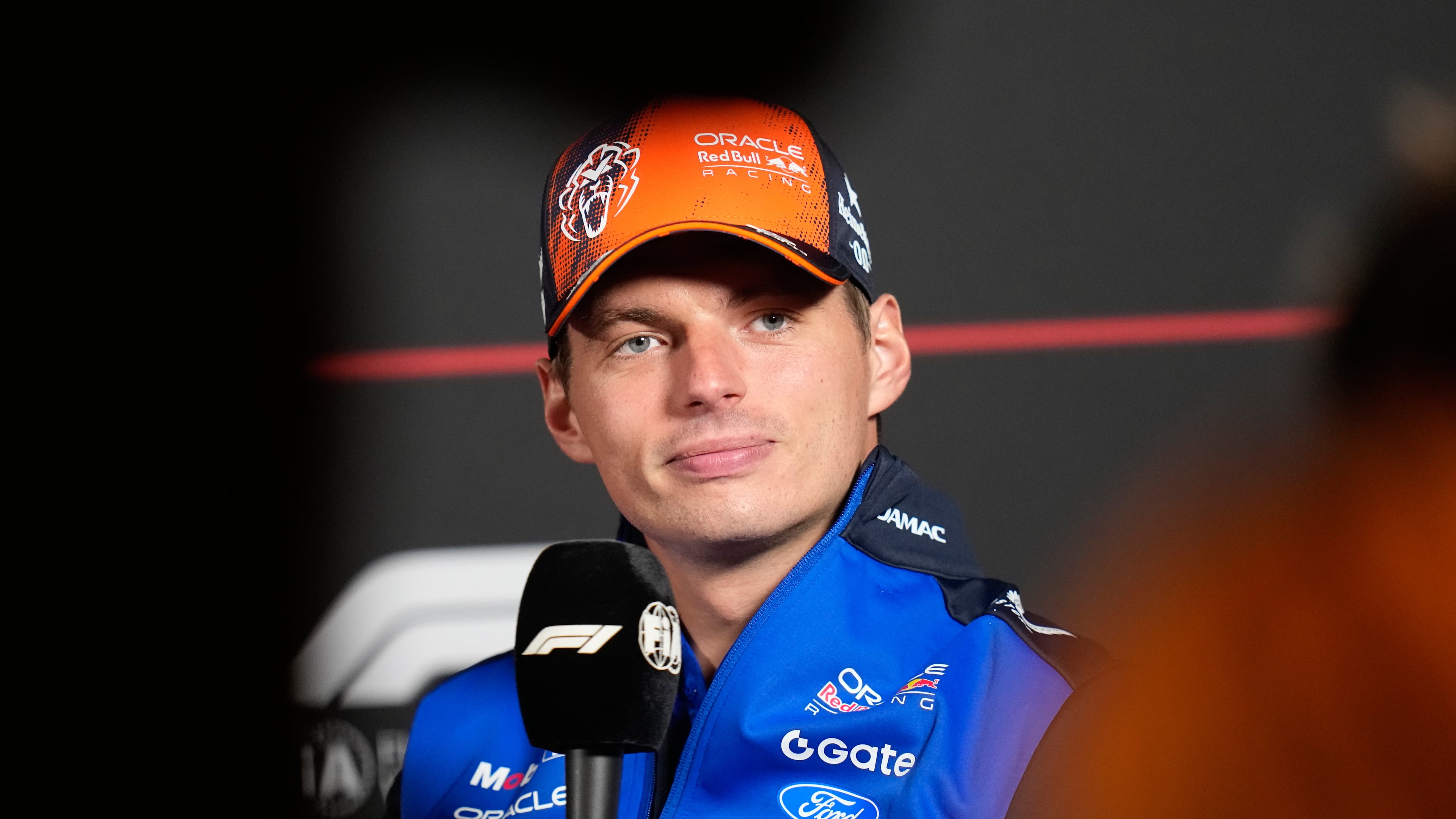 Red Bull driver Max Verstappen of the Netherlands attends a news conference ahead of the Dutch Formula One Grand Prix in Zandvoort, Netherlands, Thursday, Aug. 20, 2026. (AP Photo/Darko Bandic)