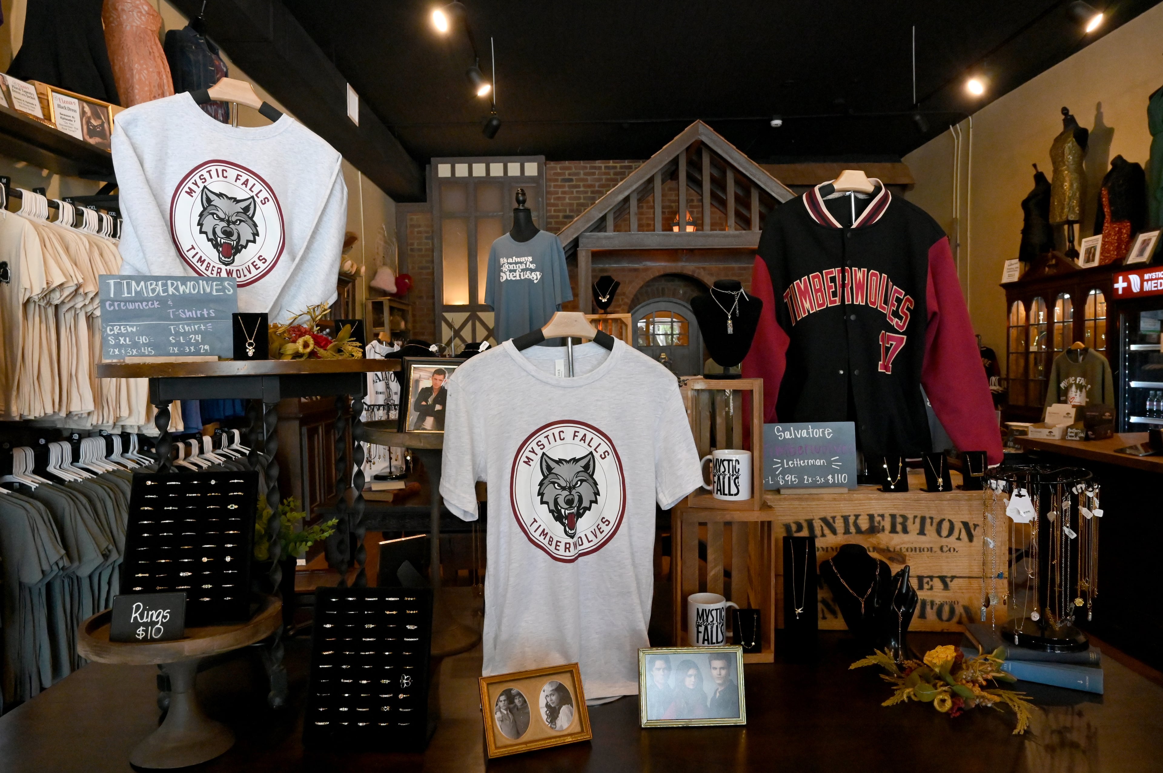 "Vampire Diaries" merchandise is displayed at Mystic Mercantile in Covington Square, Tuesday, Aug. 26, 2025, in Covington. (Hyosub Shin/AJC)