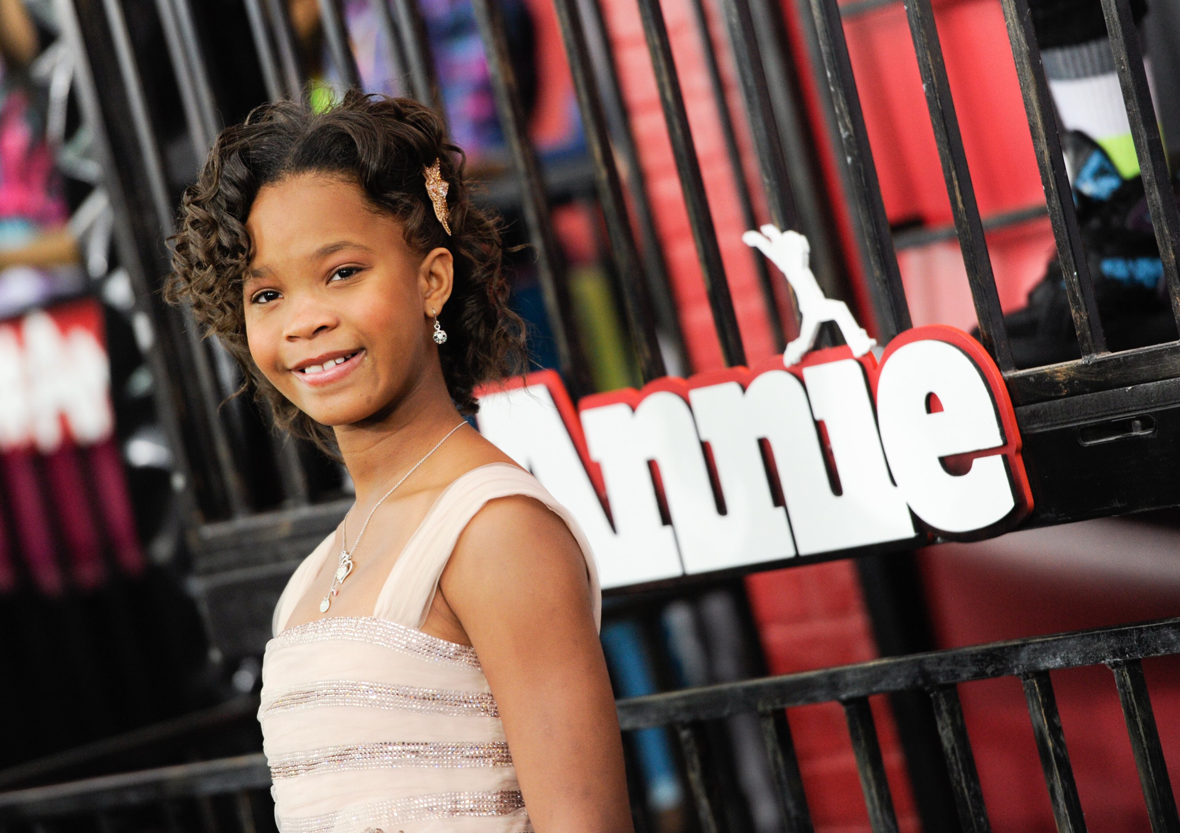 Actress Quvenzhane Wallis attends the world premiere of "Annie" at the Ziegfeld Theatre on Sunday, Dec. 7, 2014, in New York. (Photo by Evan Agostini/Invision/AP)