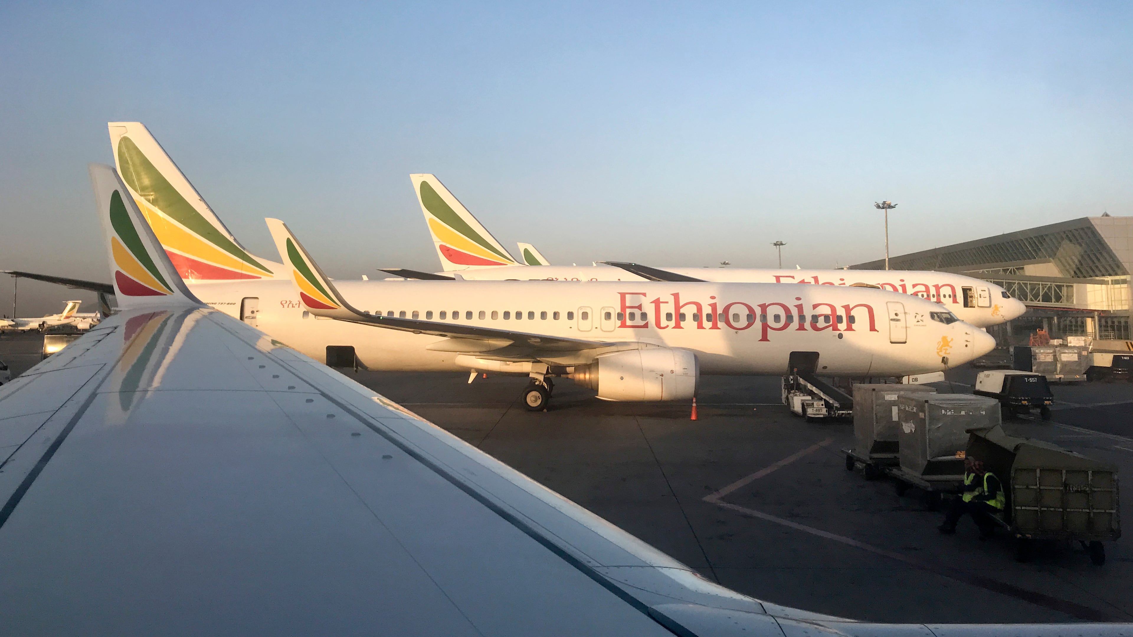 FILE - Ethiopian Airlines planes are parked at Bole International Airport in Addis Ababa, Ethiopia, Monday Feb. 11, 2019. (AP Photo/Ben Curtis, File)