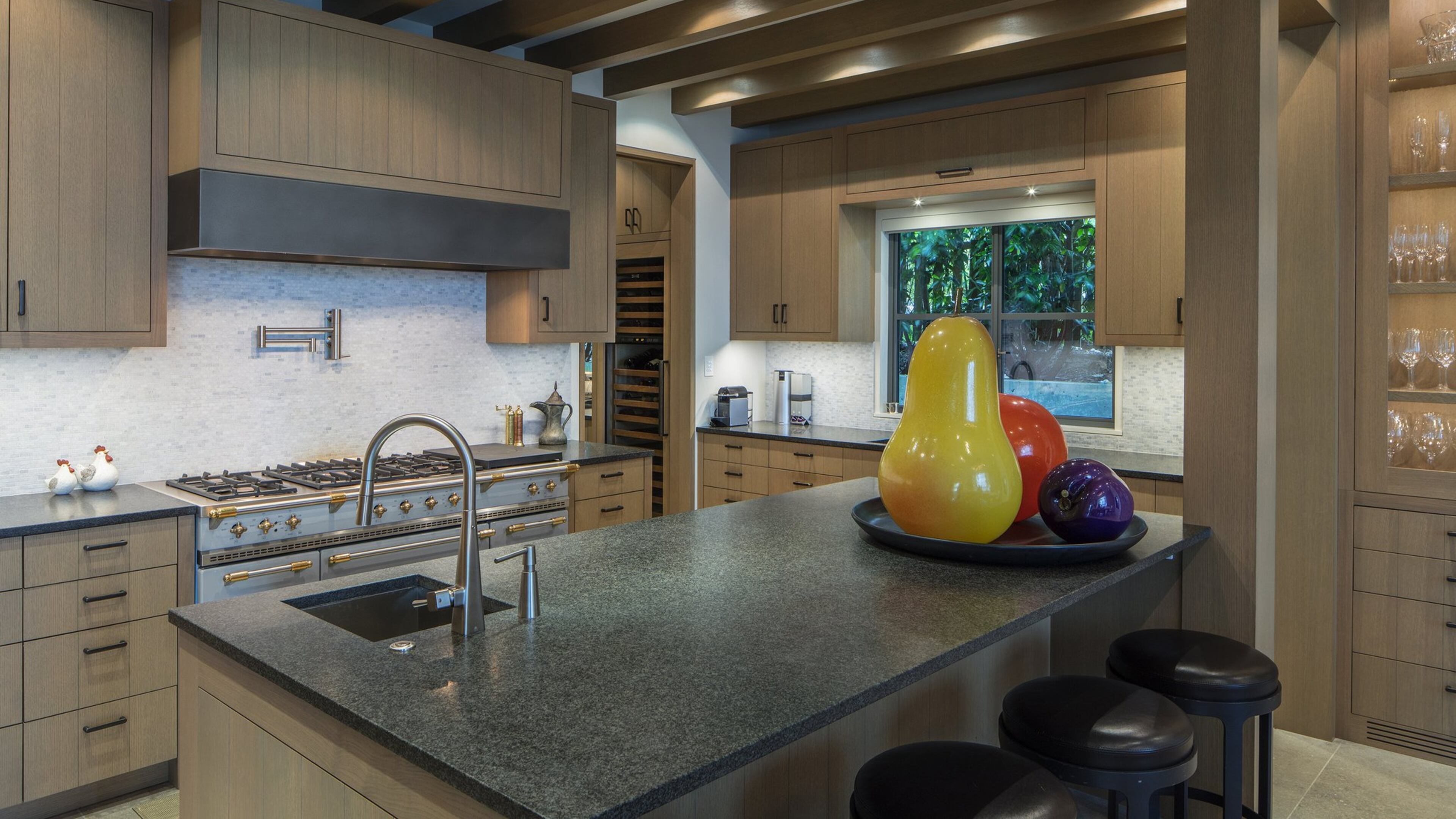 In the kitchen, says Lisa, The only thing I chose was the baby-blue (Lacanche) stove; everything was about the stove. The previous home had light-blue laminate cabinets, and I really liked it; it was a happy feeling. This is a nice compromise. (Steve Ringman/Seattle Times/TNS)