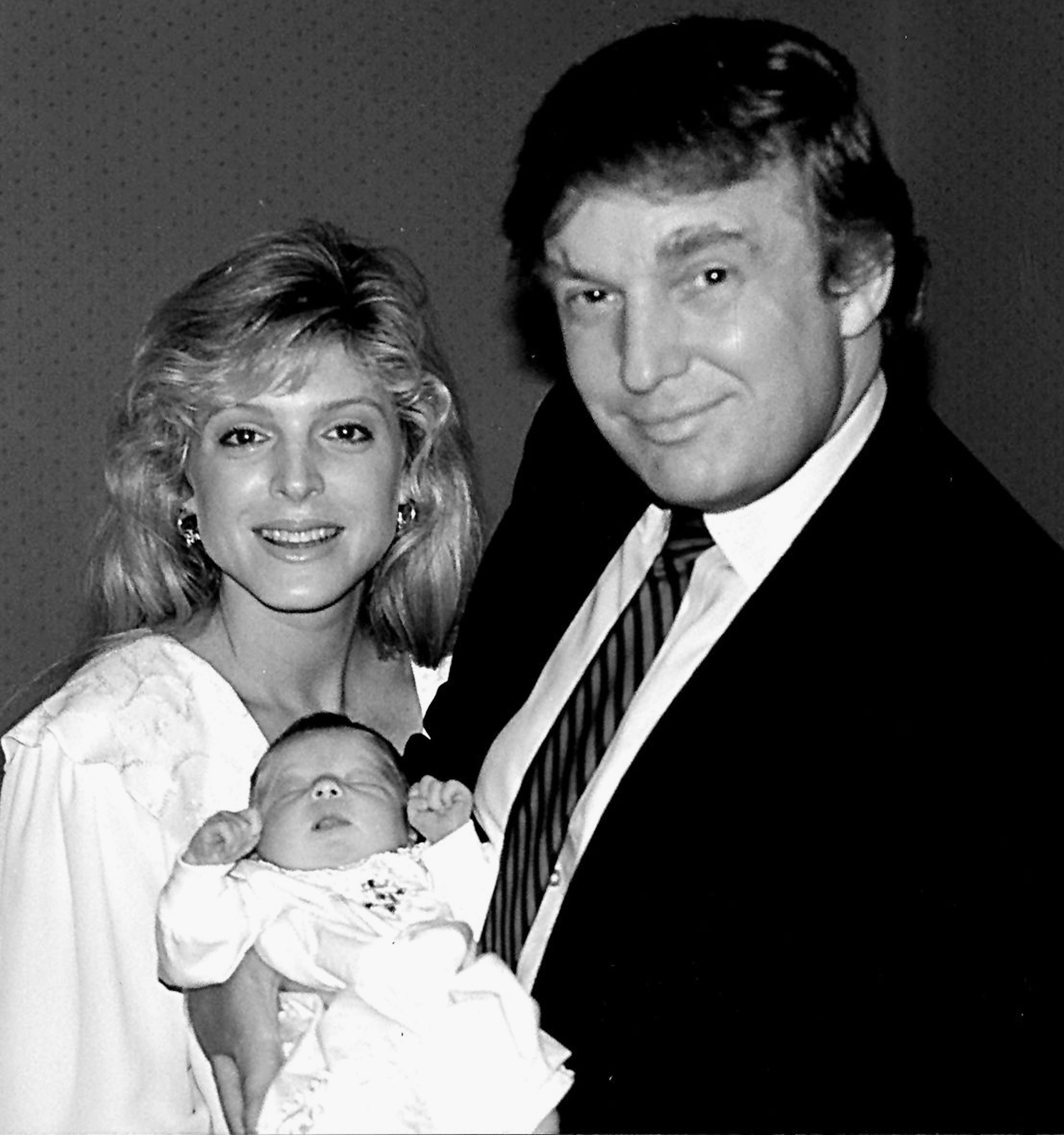 UNITED STATES - OCTOBER 17: Donald Trump and Marla Maples with their newborn baby Tiffany. (Photo by NY Daily News Archive via Getty Images)