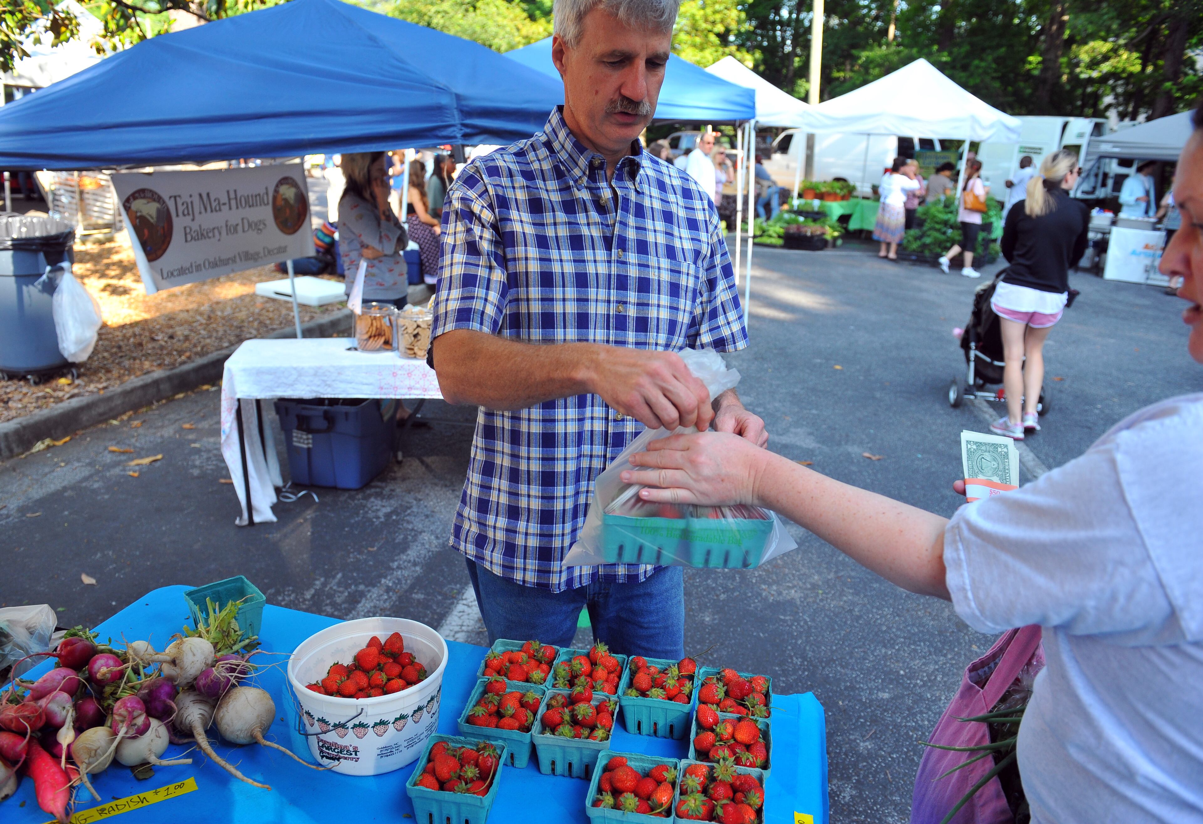 Peachtree Road Farmers Market: After you make the mad dash for tomatoes with the opening bell, peruse the 50 vendors selling items they have grown, raised or made. Check the market’s website for an impressive list of chef demos throughout the season. Vendors include Heirloom Gardens, Batdorf & Bronson Coffee Roasters, Decimal Place Farm, H&F Bread Co. and Red Queen Tarts. Restaurants like Souper Jenny and Farm Burger also will be on hand to provide lunch after a morning of shopping. 8:30 a.m.-noon Saturdays through September, 9 a.m.-noon Saturdays October-December. 2744 Peachtree Road N.W., Atlanta. www.peachtreeroadfarmersmarket.com.