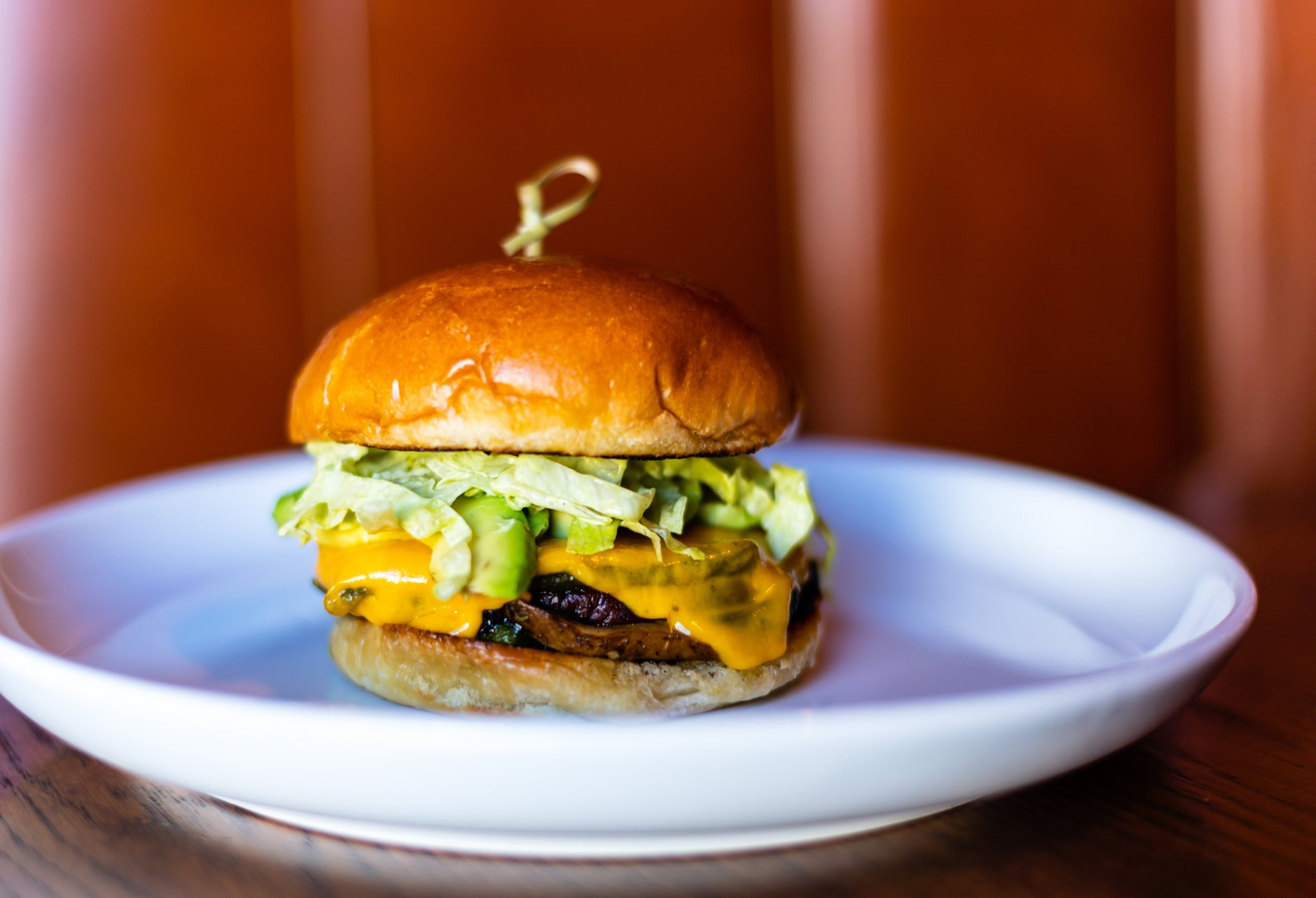 Stuart Rogers’ Roasted Poblano and Portobello Sandwich was created by the executive chef of Alpharetta’s Oak Steakhouse. CONTRIBUTED BY HENRI HOLLIS