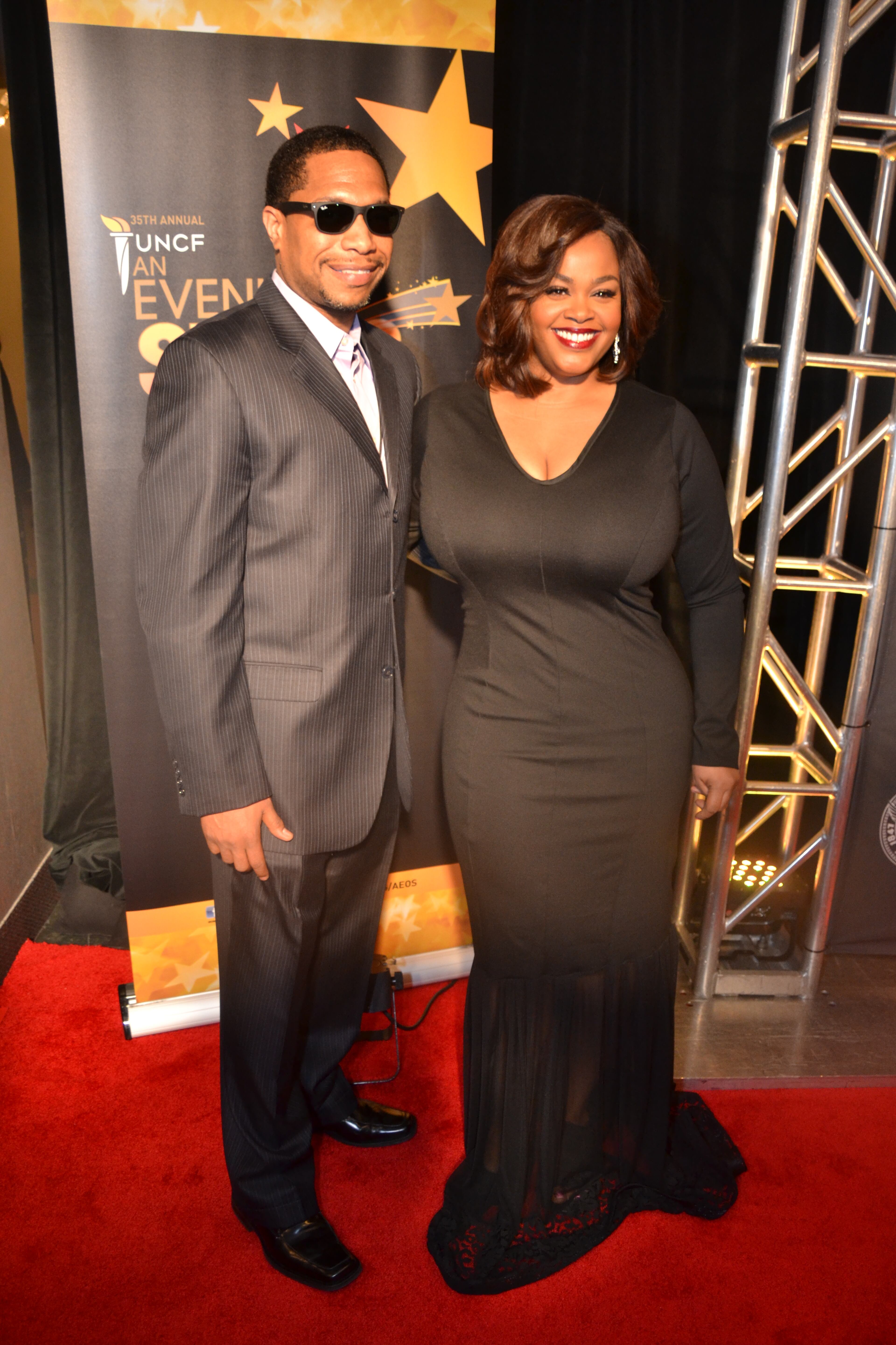 Grammy-winning American singer-songwriter, actress, and poet Jill Scott on red carpet of the UNCF "Evening of Stars."