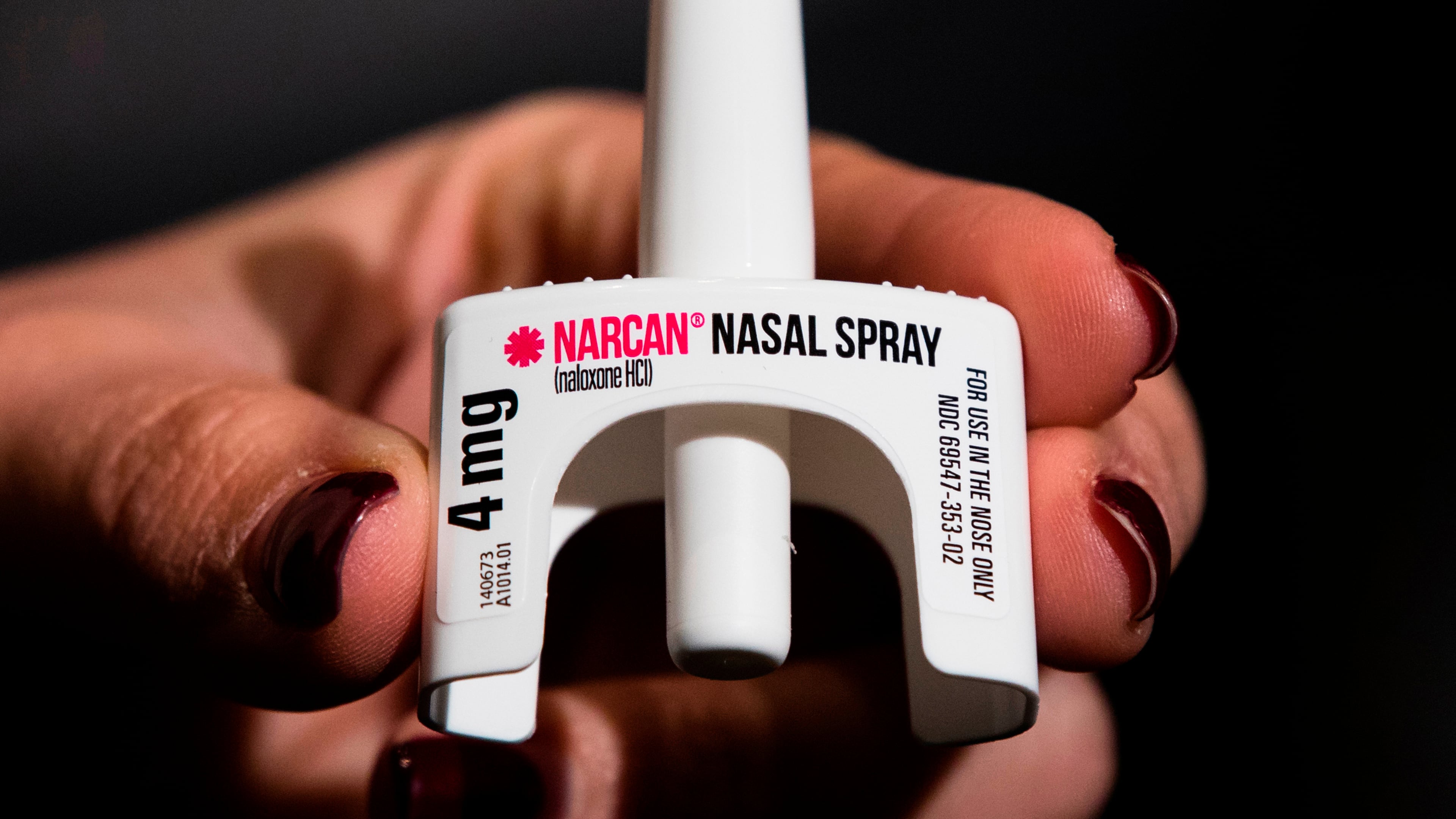 FILE - The overdose-reversal drug Narcan is displayed during training for employees of the Public Health Management Corporation (PHMC), Dec. 4, 2018, in Philadelphia. (AP Photo/Matt Rourke, File)