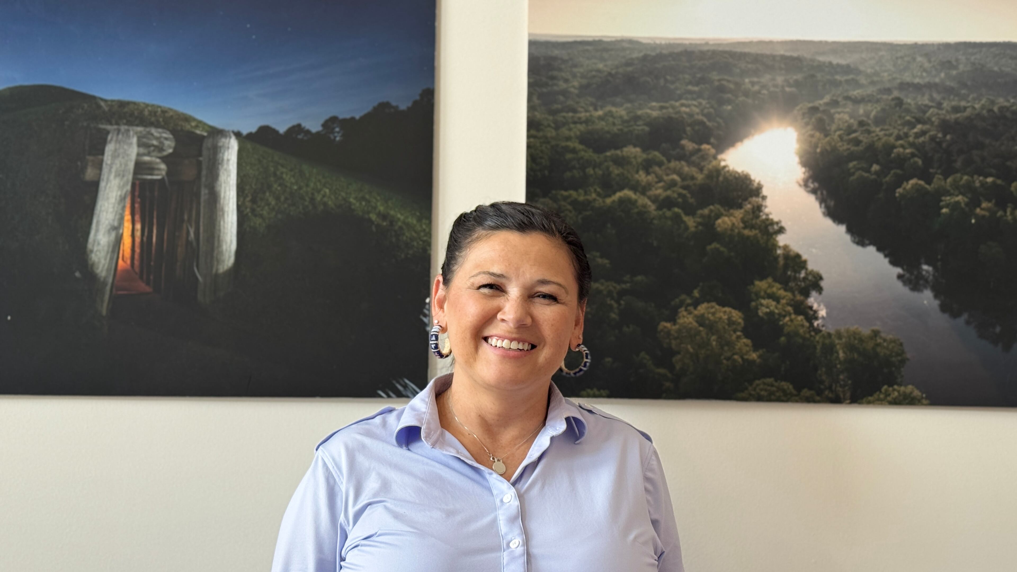 Tracie Revis, a past chief of staff for the Muscogee (Creek) Nation in Oklahoma, is now director of advocacy for the Ocmulgee National Park and Preserve Initiative, an organization helping orchestrate a grassroots plan and a Congressional push toward national park status for Macon's Ocmulgee mounds. (Joe Kovac Jr./AJC)