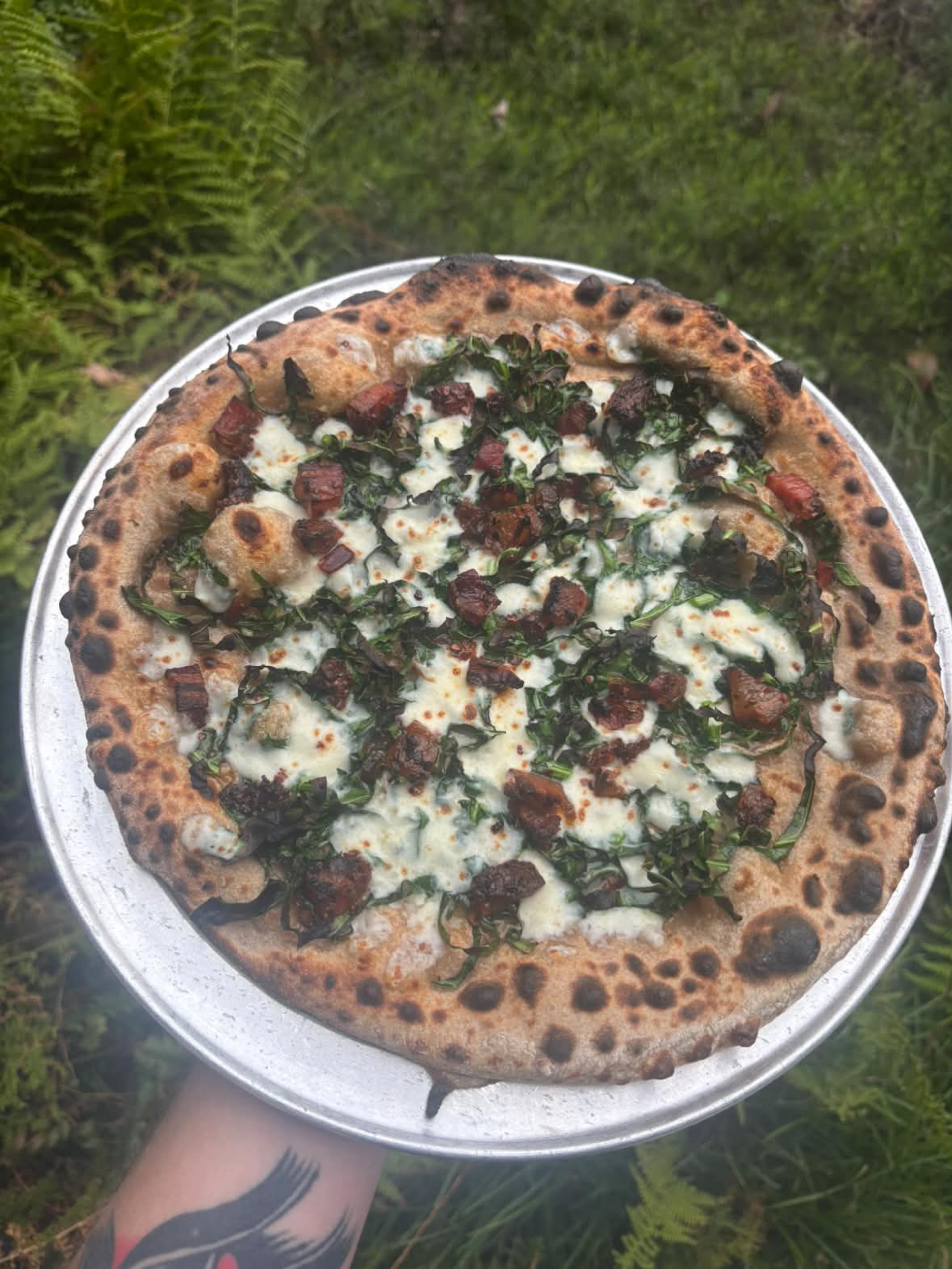 Phantom Pizza's greenza pizza. (Courtesy of Will Kohl)