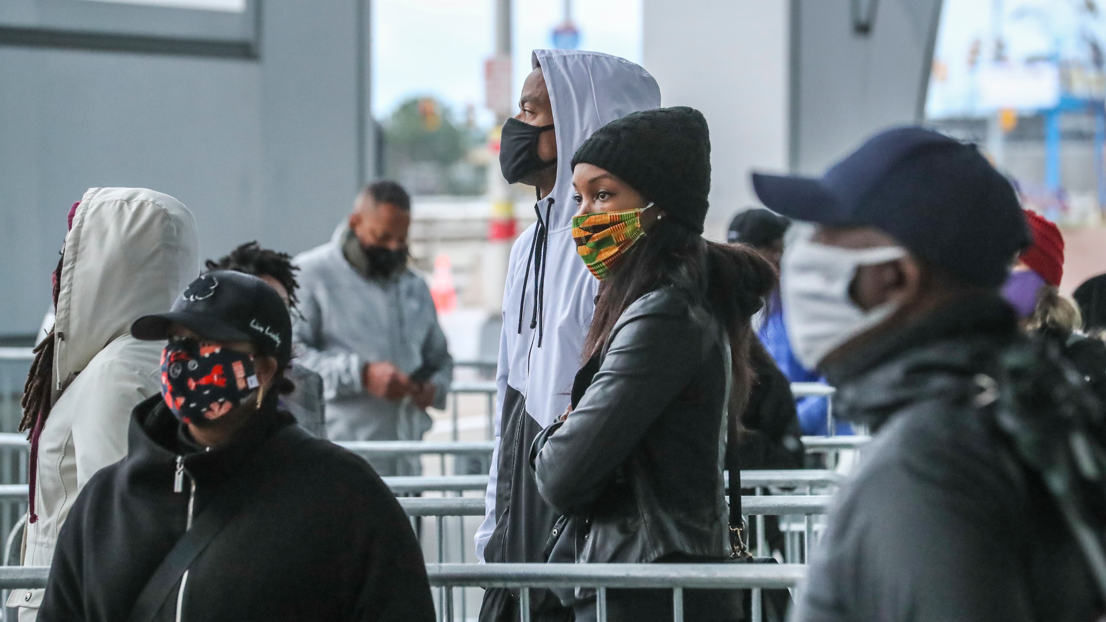 Voters came to State Farm Arena on Monday, Dec. 14, 2020 to cast their votes to determine which political party controls the U.S. Senate on the first day of early voting. Both of Georgia’s Senate seats were up for grabs. (John Spink / John.Spink@ajc.com)