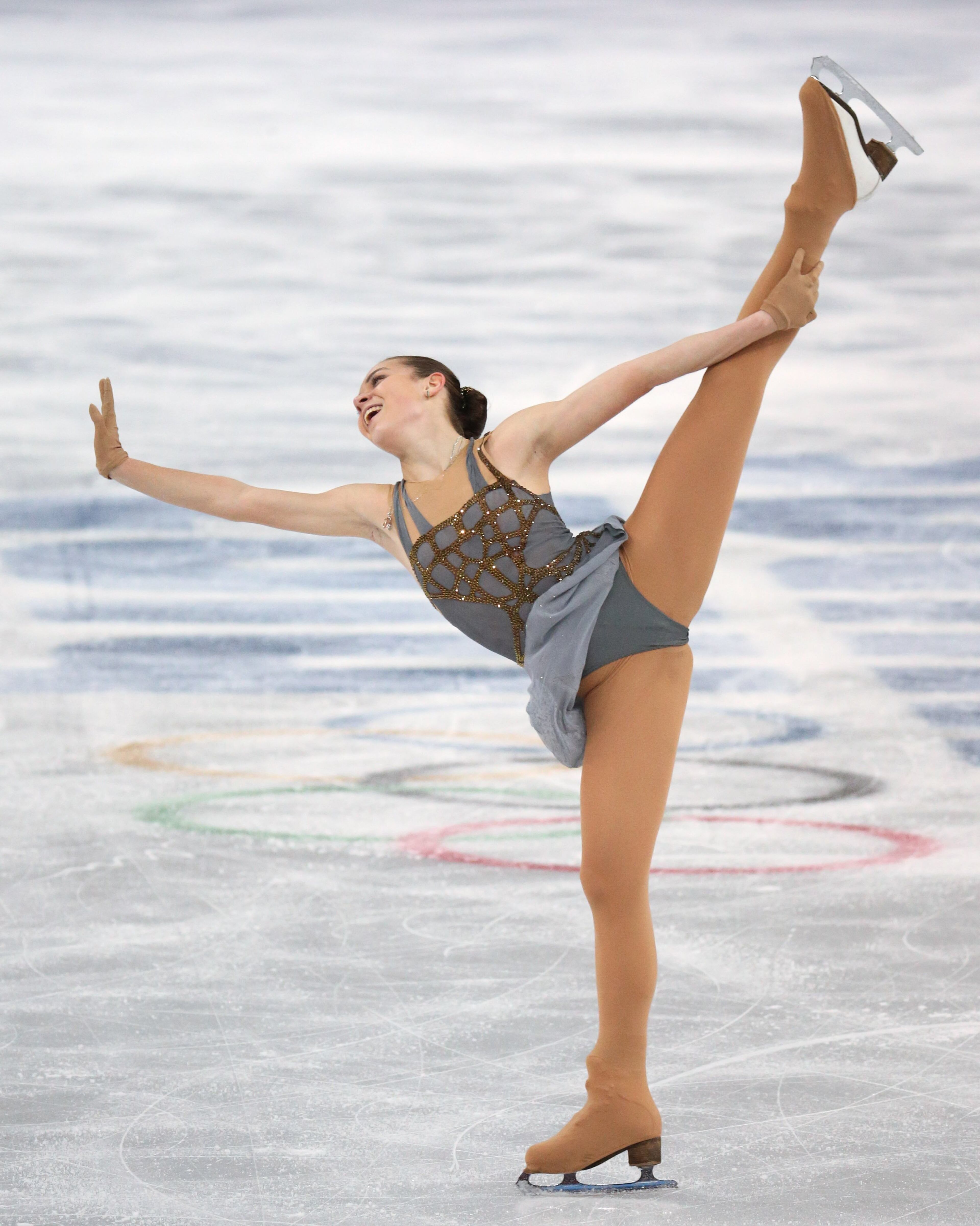 Adelina Sotnikova during her gold medal performance in the ladies' figure skating free skate at the Iceberg Skating Palace during the Winter Olympics in Sochi, Russia, Thursday, Feb. 20, 2014. (Brian Cassella/Chicago Tribune/MCT)