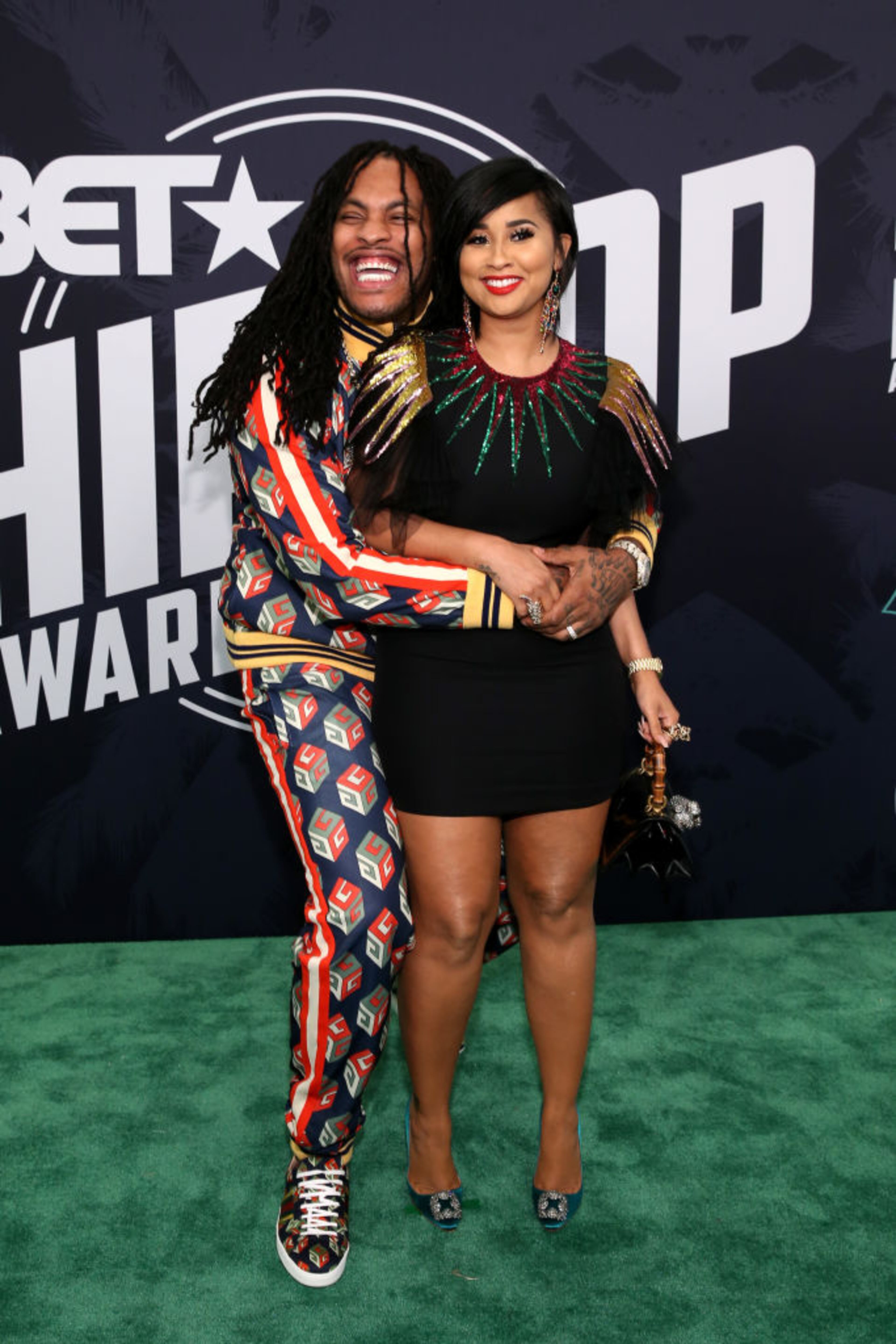 MIAMI BEACH, FL - OCTOBER 06: Rapper Waka Flocka and TV personality Tammy Rivera attend the BET Hip Hop Awards 2017 at The Fillmore Miami Beach at the Jackie Gleason Theater on October 6, 2017 in Miami Beach, Florida. (Photo by Bennett Raglin/Getty Images for BET )