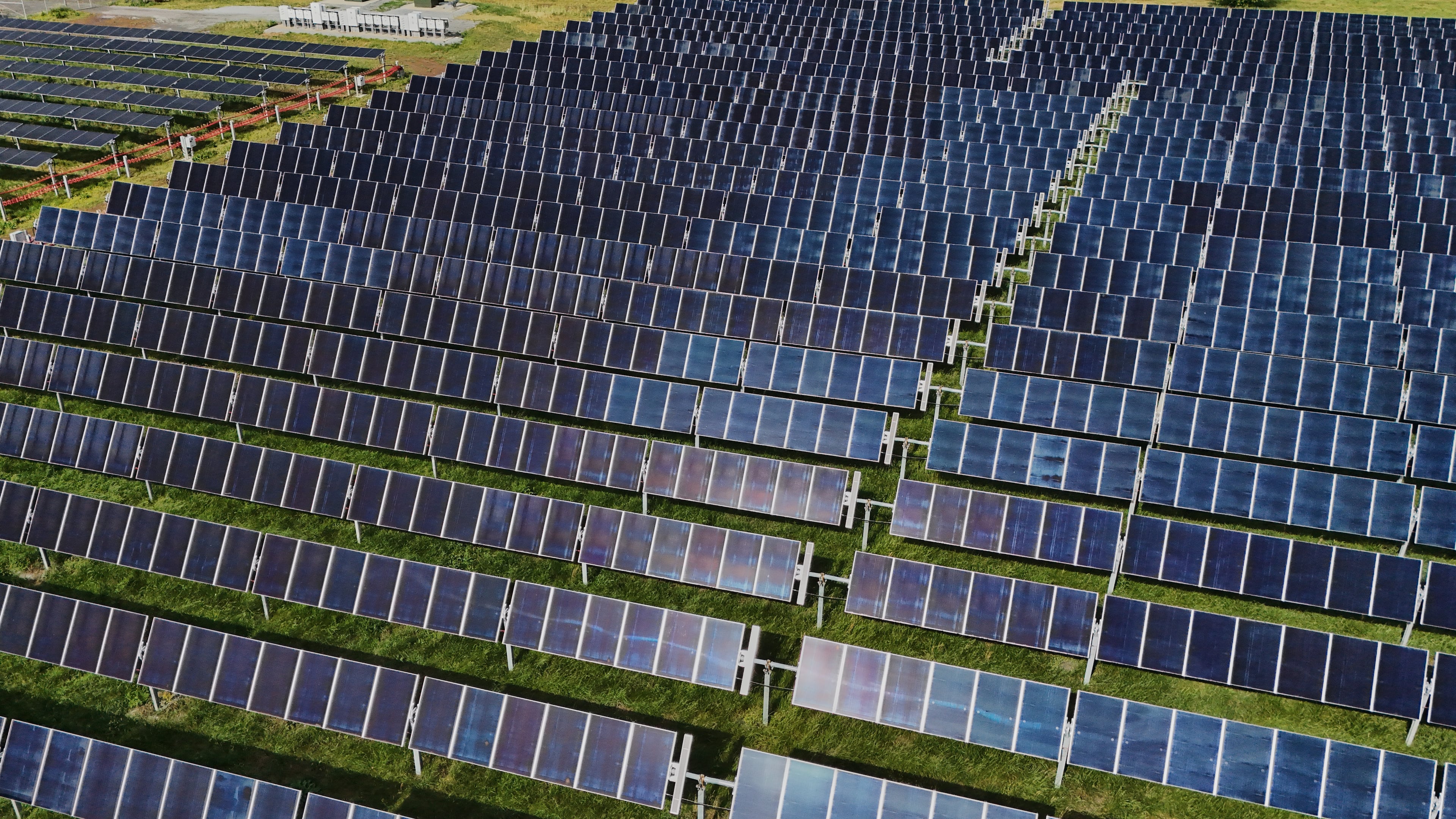 FILE - Solar panels operate, April 28, 2026, at a farm in Christiana, Tenn. (AP Photo/Joshua A. Bickel, File)