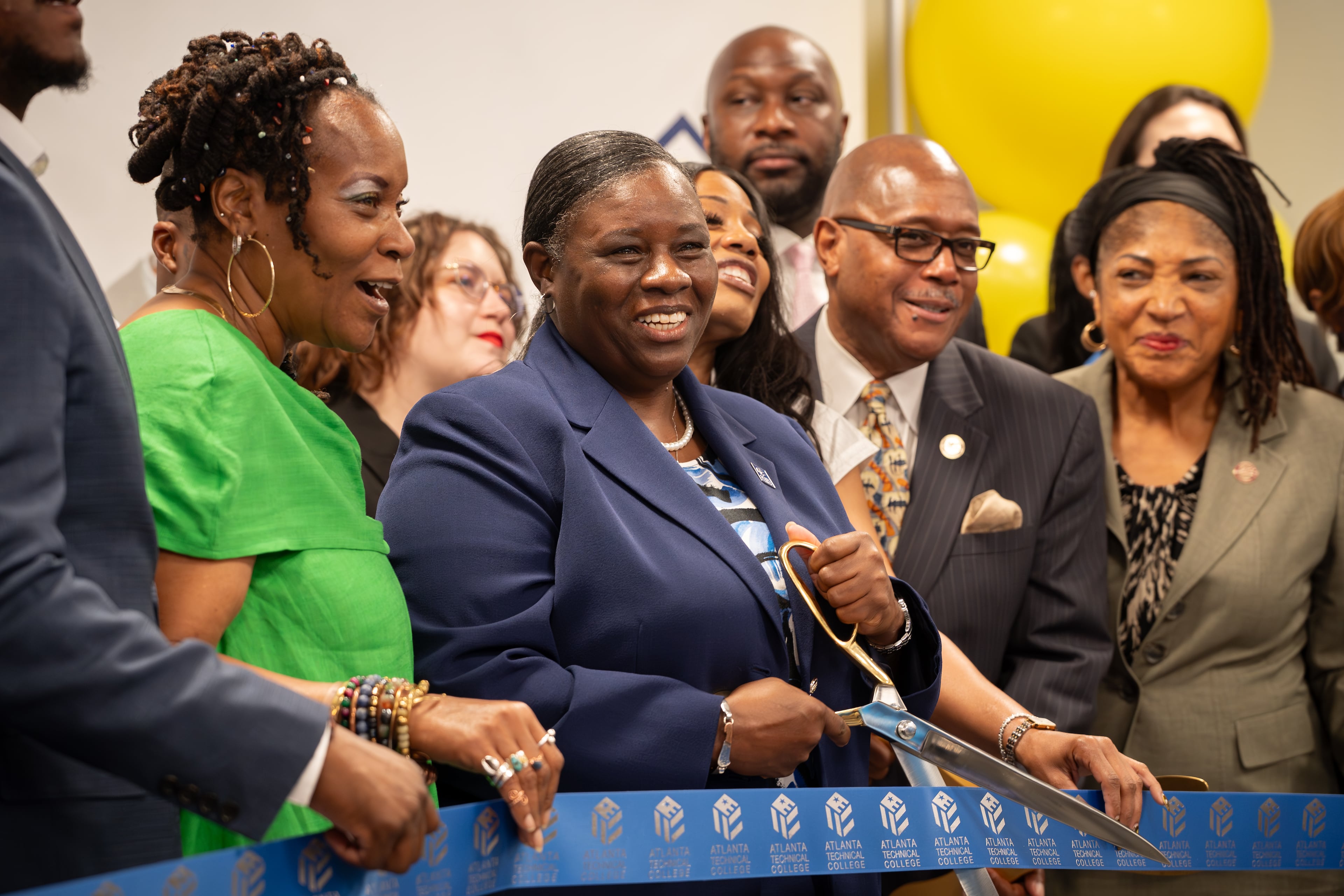 Victoria Seals, president of Atlanta Technical College, officially opens the Microsoft Data Center Academy at the college on Wednesday, May 20, 2026. (Ben Hendren for the AJC)