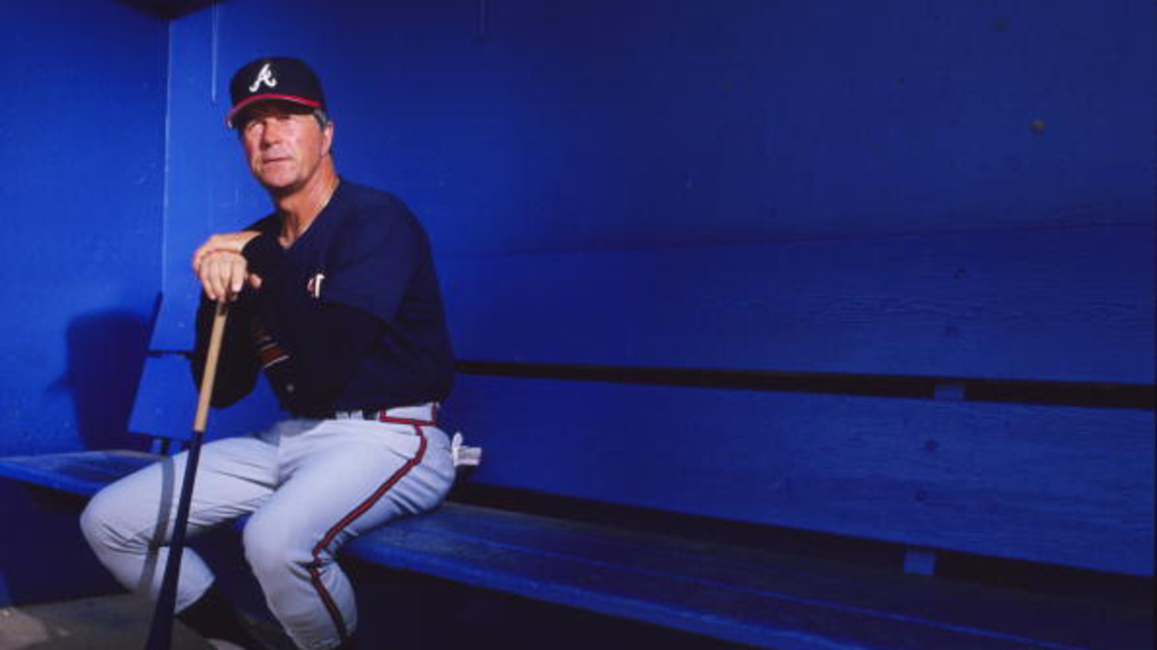 WEST PALM BEACH, FL - MARCH 1990: Manager Russ Nixon of the Atlanta Braves in the dugout on March 20, 1990 in West Palm Beach, Florida. (Photo by Ronald C. Modra/Sports Imagery/Getty Images)