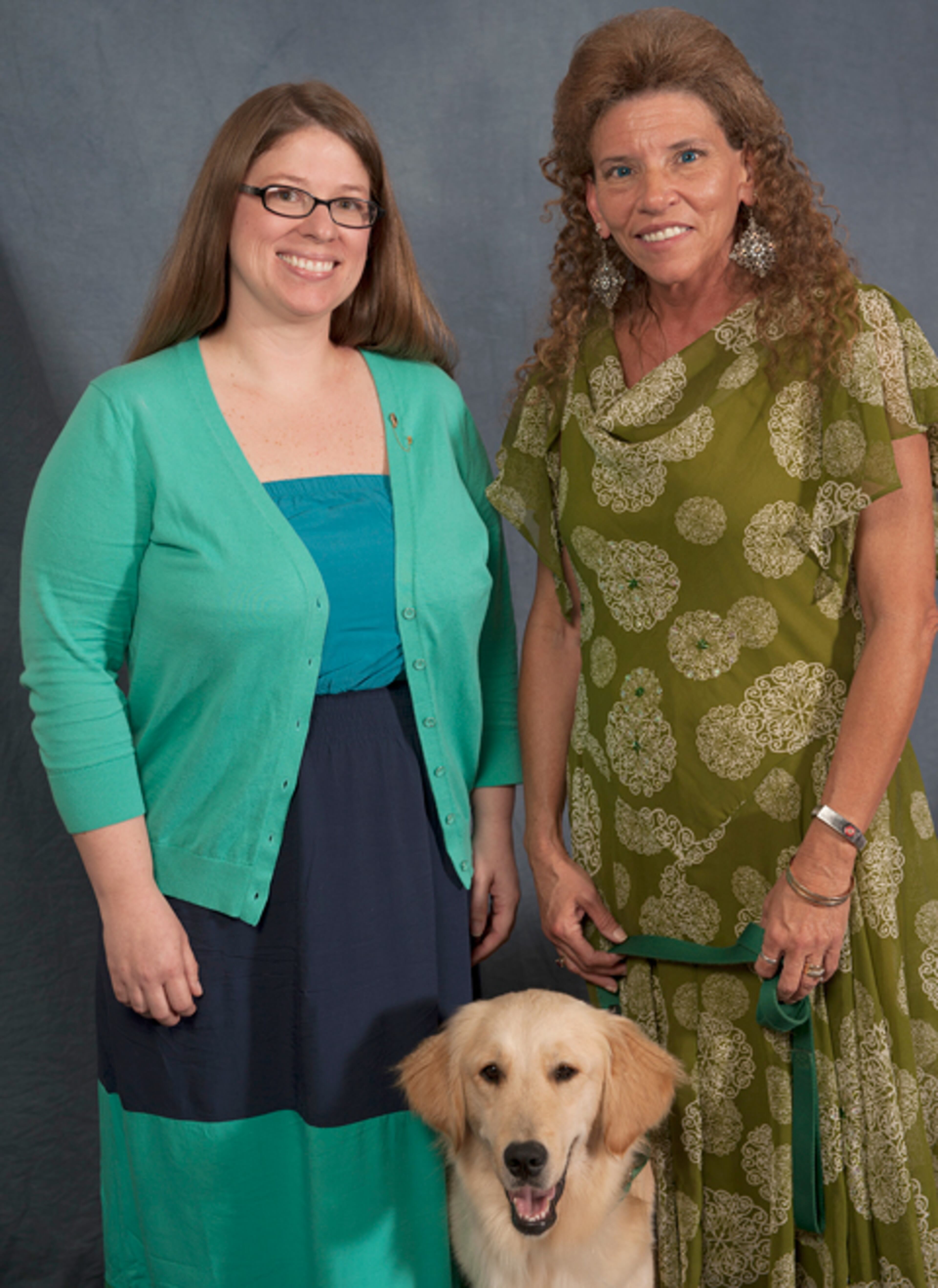 Karen Eason (left) and Terrie Promis were given honorable mention recognition. Eason, a nurse at 1st America Infusion Services in Valdosta, was nominated for the way she treated a girl who has a chromosome disorder. Promis, a certified registered nursing assistant at Piedmont Newnan Hospital, was cited for her fundraising efforts for Canine Assistants, an organization that trains service and seizure response dogs for people with disabilities and illnesses.