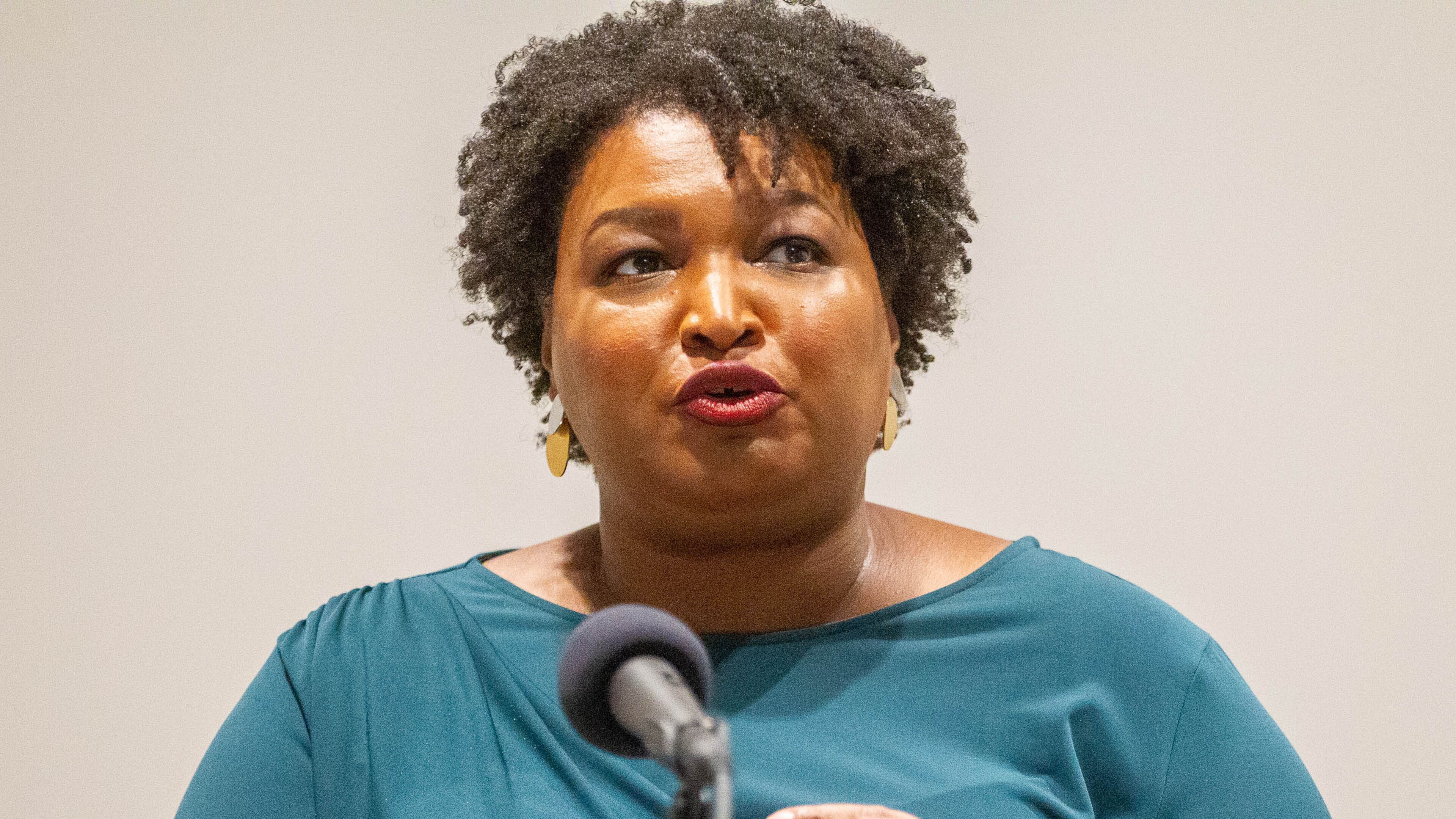 Fair Fight Action founder Stacey Abrams talks during a roundtable conversation on the obstacles to voting held at Smyrna Community Center on Sunday, July 18, 2021. (Photo: Steve Schaefer for The Atlanta Journal-Constitution)