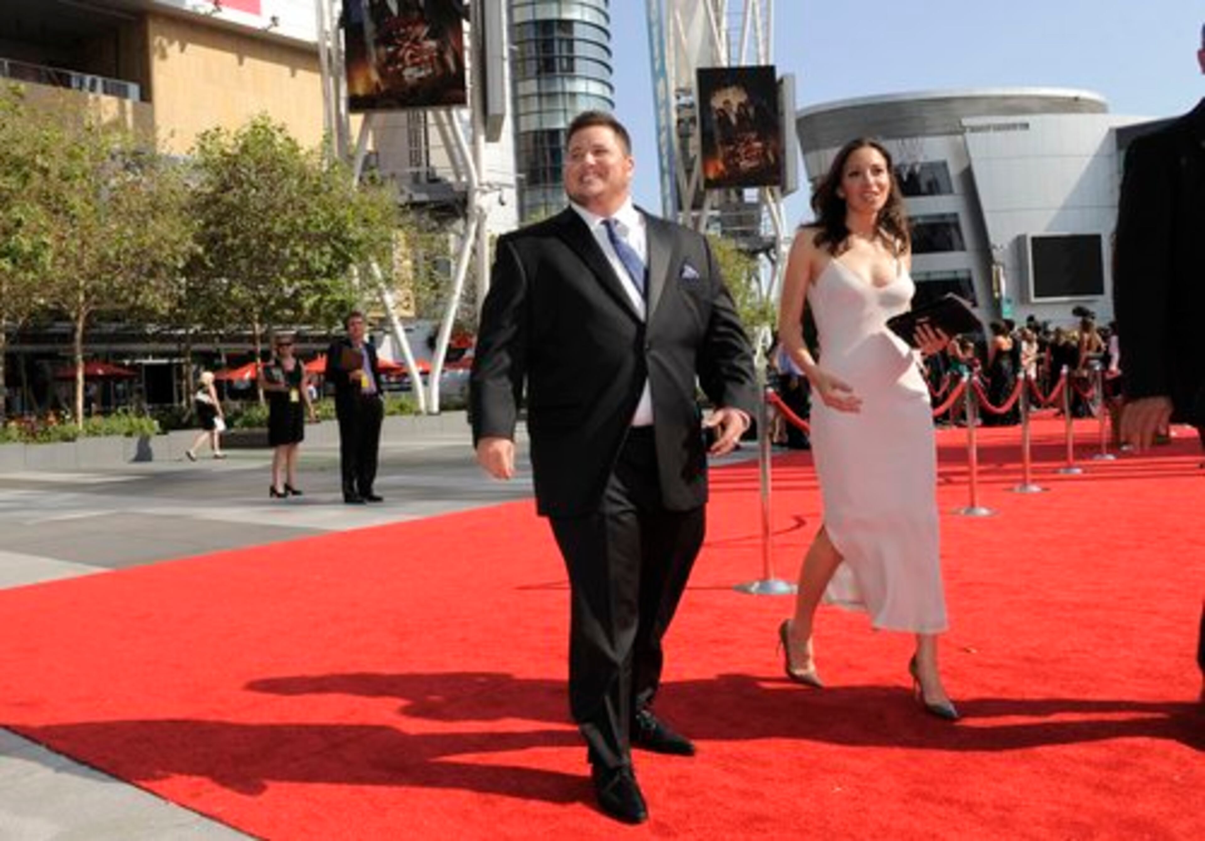 "Dancing with the Star's" Chaz Bono and Jennifer Elia arrive.