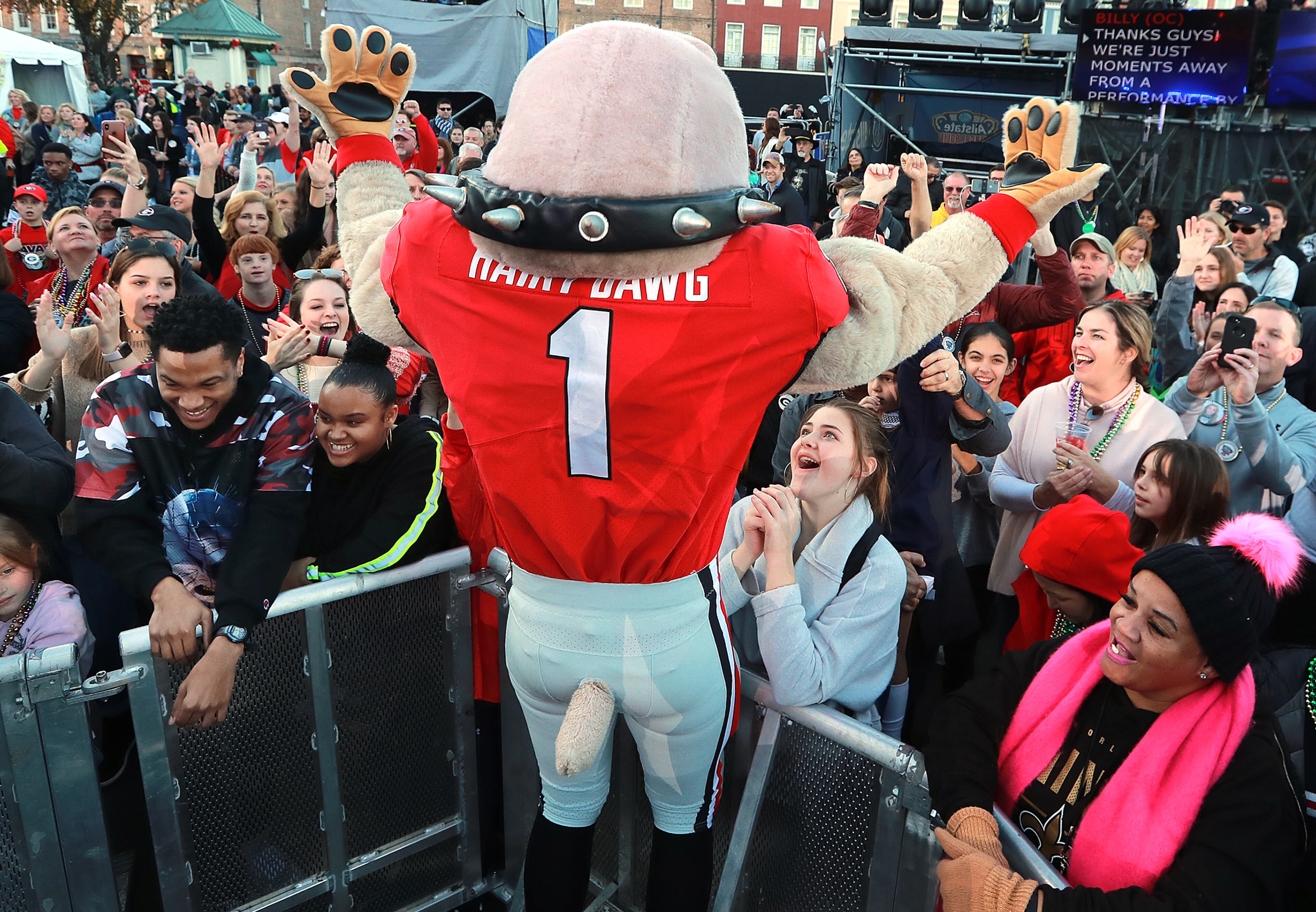 Georgia mascot Harry Dawg fires up the fans. Curtis Compton ccompton@ajc.com