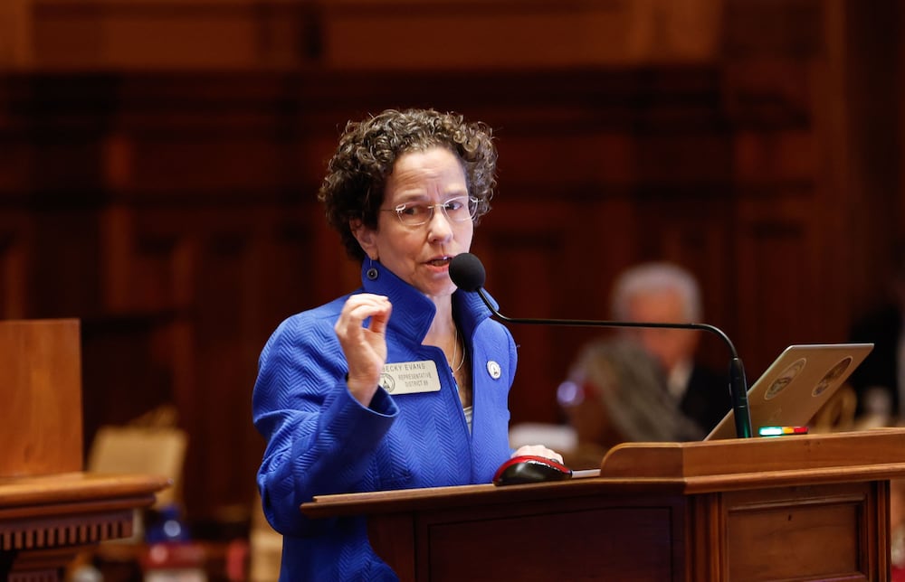 Former state Rep. Becky Evans, seen here at the state Capitol in 2024. (Natrice Miller/AJC)
