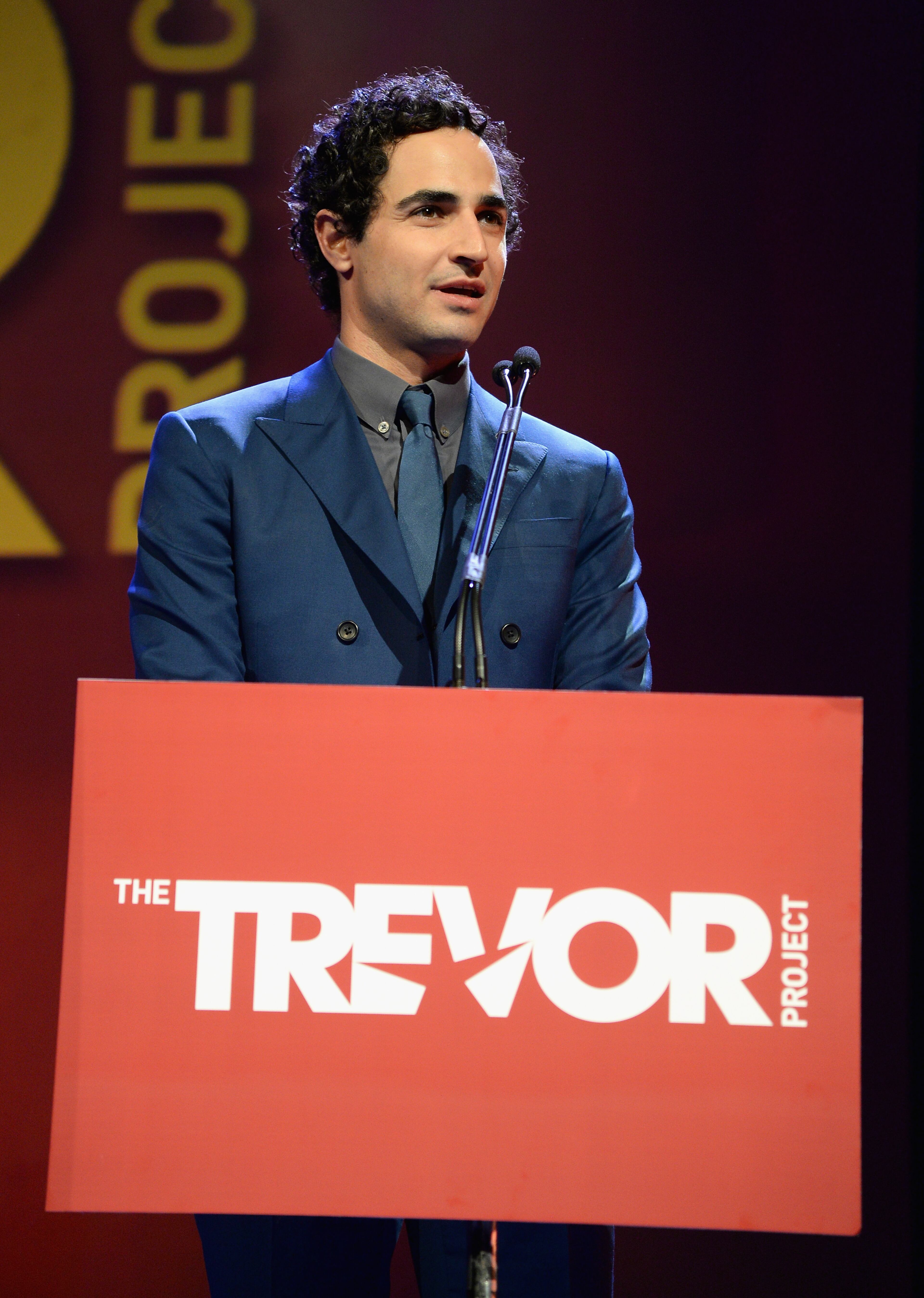 NEW YORK, NY - JUNE 16: Designer Zac Posen speaks onstage at the Trevor Project's 2014 "TrevorLIVE NY" Event at the Marriott Marquis Hotel on June 16, 2014 in New York City. (Photo by Jamie McCarthy/Getty Images for The Trevor Project)