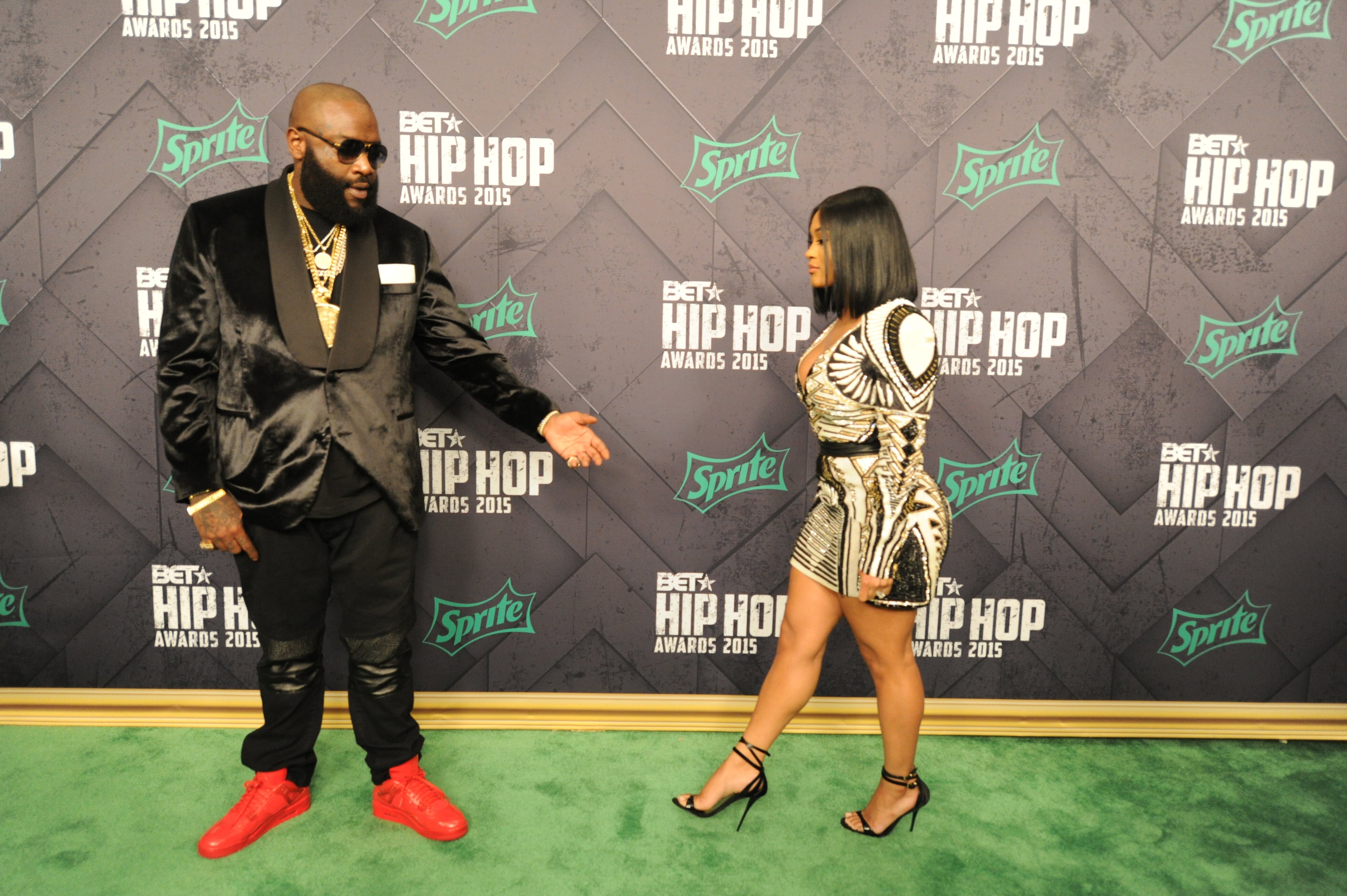 Rapper Rick Ross and fiance Lira Galore at the 2015 BET Hip Hop Awards at the Atlanta Civic Center on Friday, Oct. 9, 2015, in Atlanta. Photo by Armani Martin/AJC