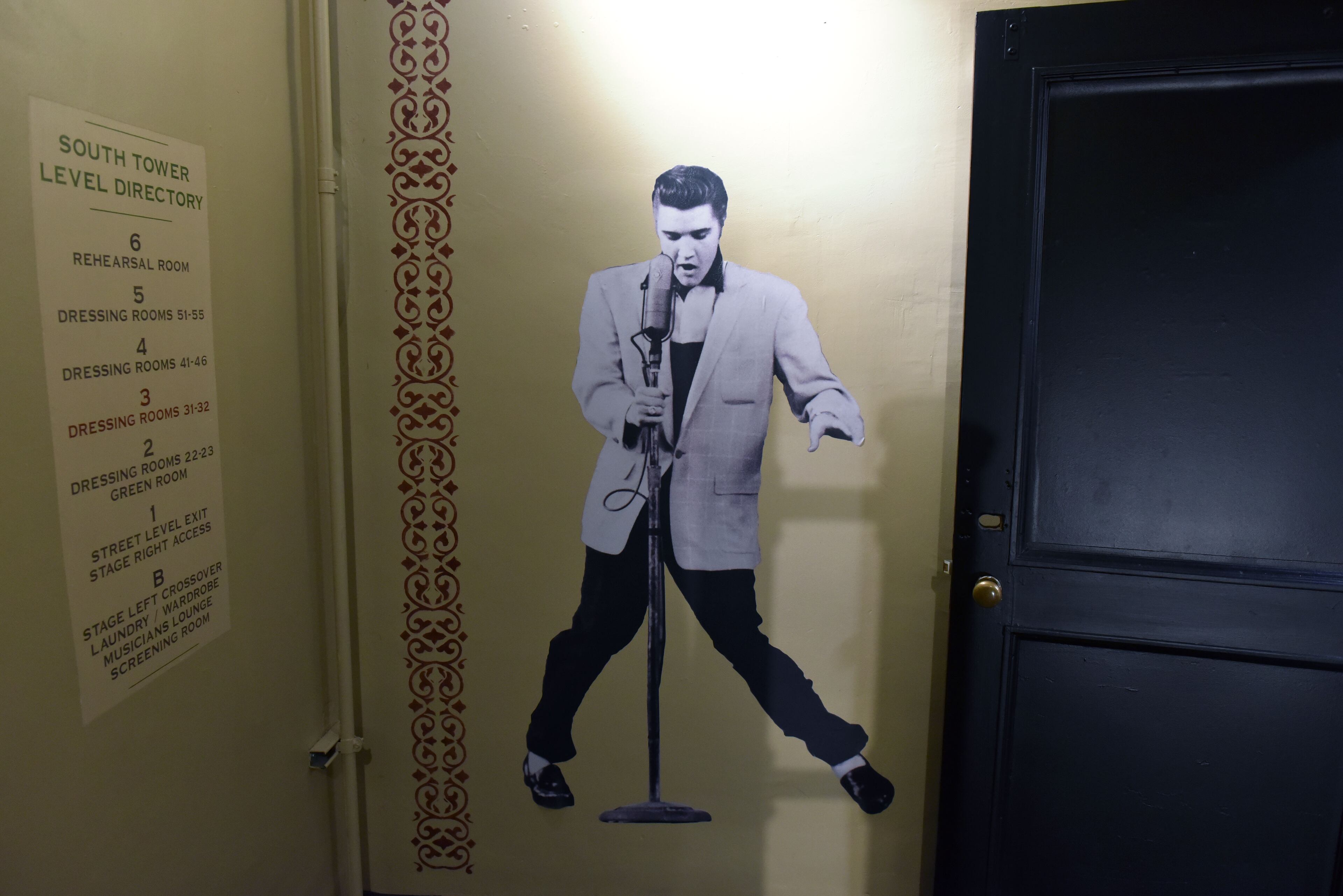 June 2, 2015 Atlanta - This picture was taken in South Tower, which has been decorated with graphics that continues for several stories in the hallway at the Fox Theatre on Tuesday, June 2, 2015. Feature on Fox Theatre, completing its 40th anniversary celebration of its saving with the free Fox Block Party outside and inside the landmark on June 7. HYOSUB SHIN / HSHIN@AJC.COM