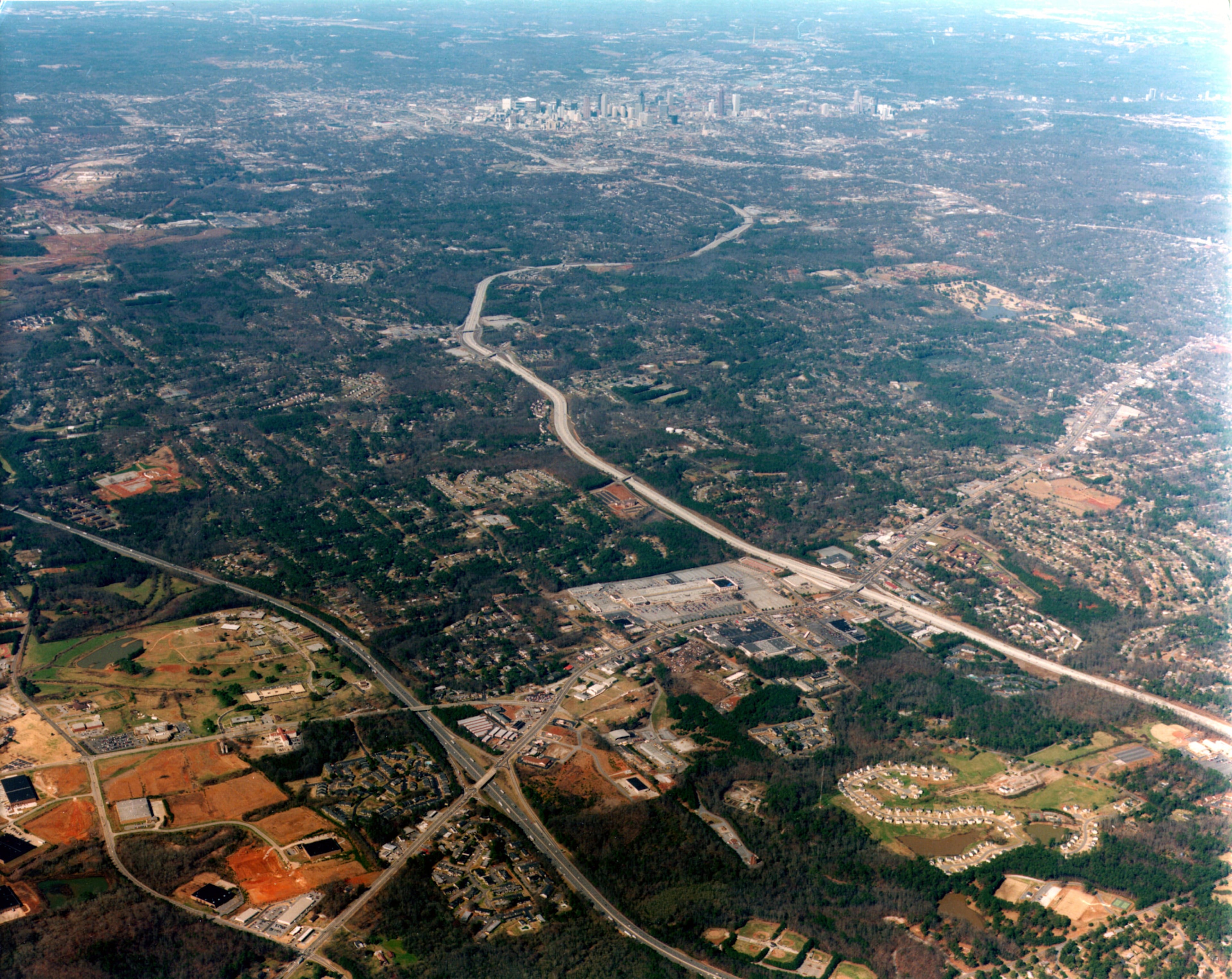 Atlanta 97-6505k 2/17/97. Looking N.W. I-20 and South DeKalb County, Georgia. I-285 and Candler Rd. Photo credit: Dillon-Reynolds Aerial Photography, Inc. (Special to the AJC)