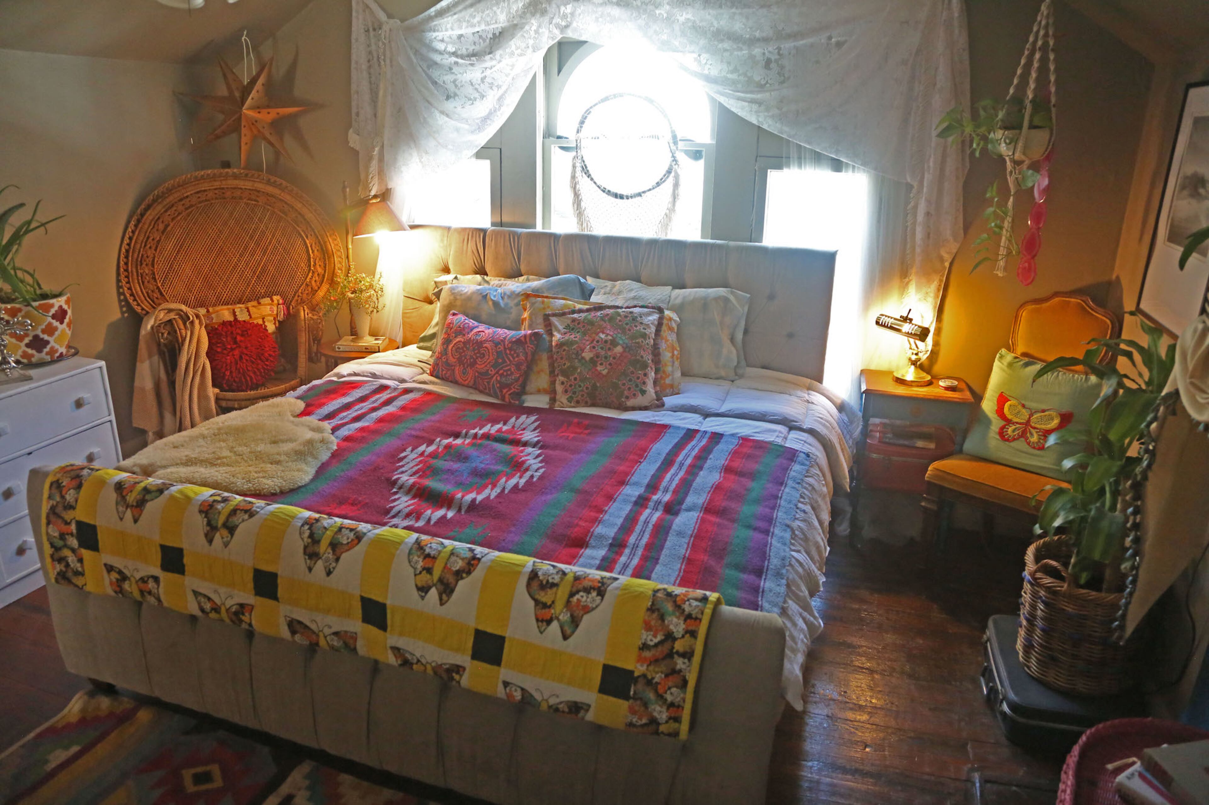 Prints upon prints create a casual bohemian vibe in the Atlanta home.